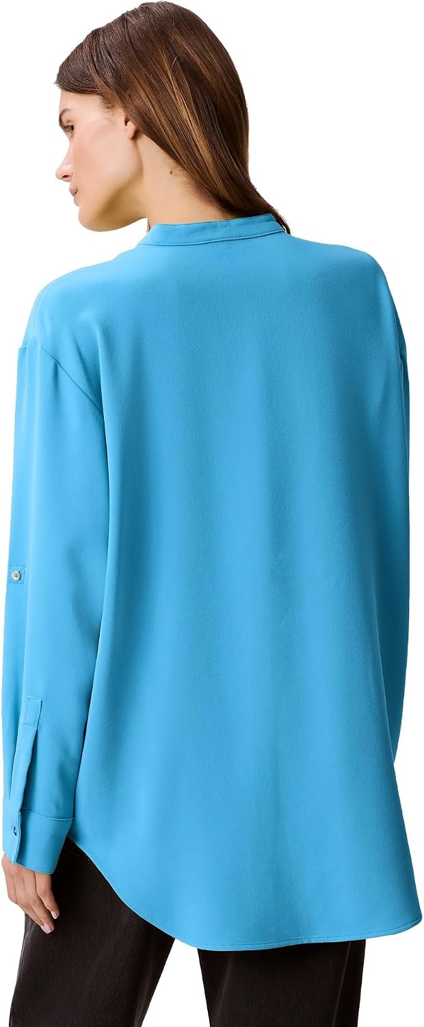 image:imageCalvin Klein Womens Crepe Relaxed ButtonDown ShirtEthereal Blue