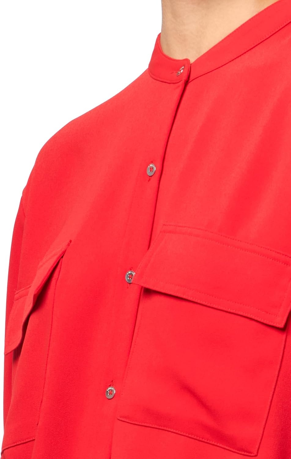 image:imageCalvin Klein Womens Crepe Relaxed ButtonDown ShirtGoji Berry