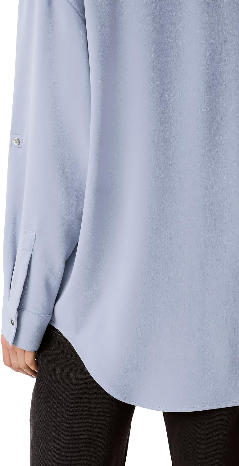 image:imageCalvin Klein Womens Crepe Relaxed ButtonDown ShirtZen Blue