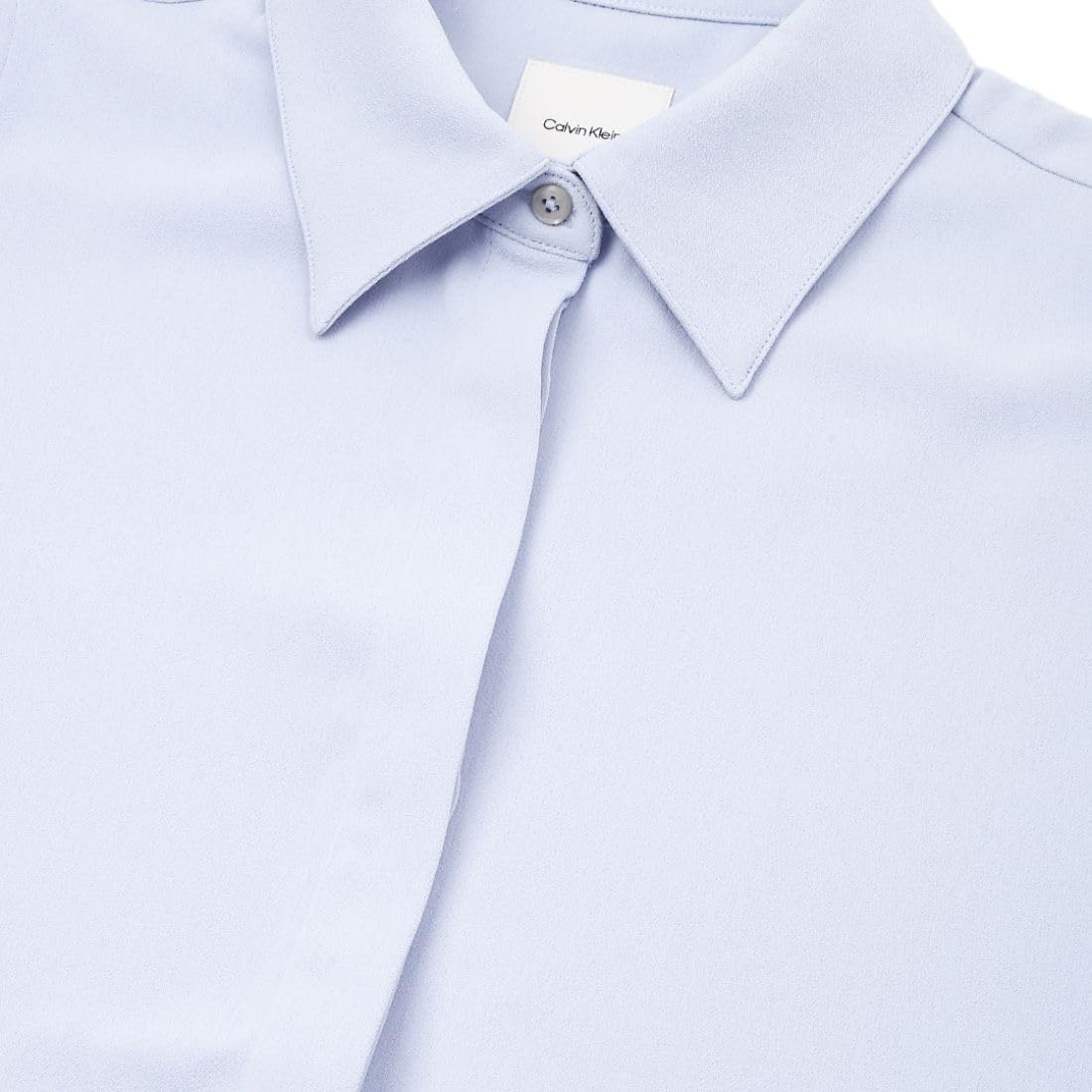 image:imageCalvin Klein Womens Crepe Sleeveless ButtonDown TopZen Blue