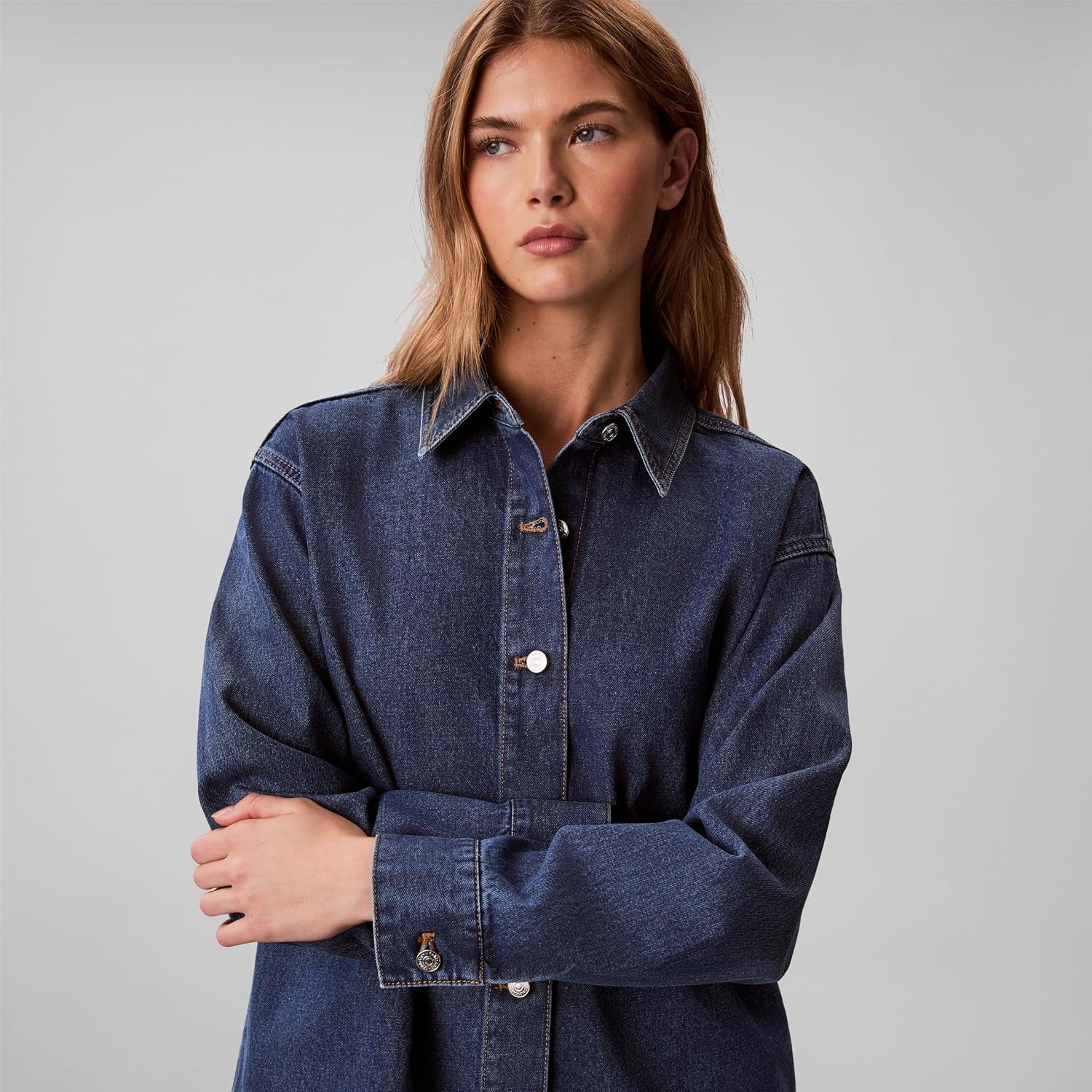 image:imageCalvin Klein Womens Denim Shirt JacketStorm Blue