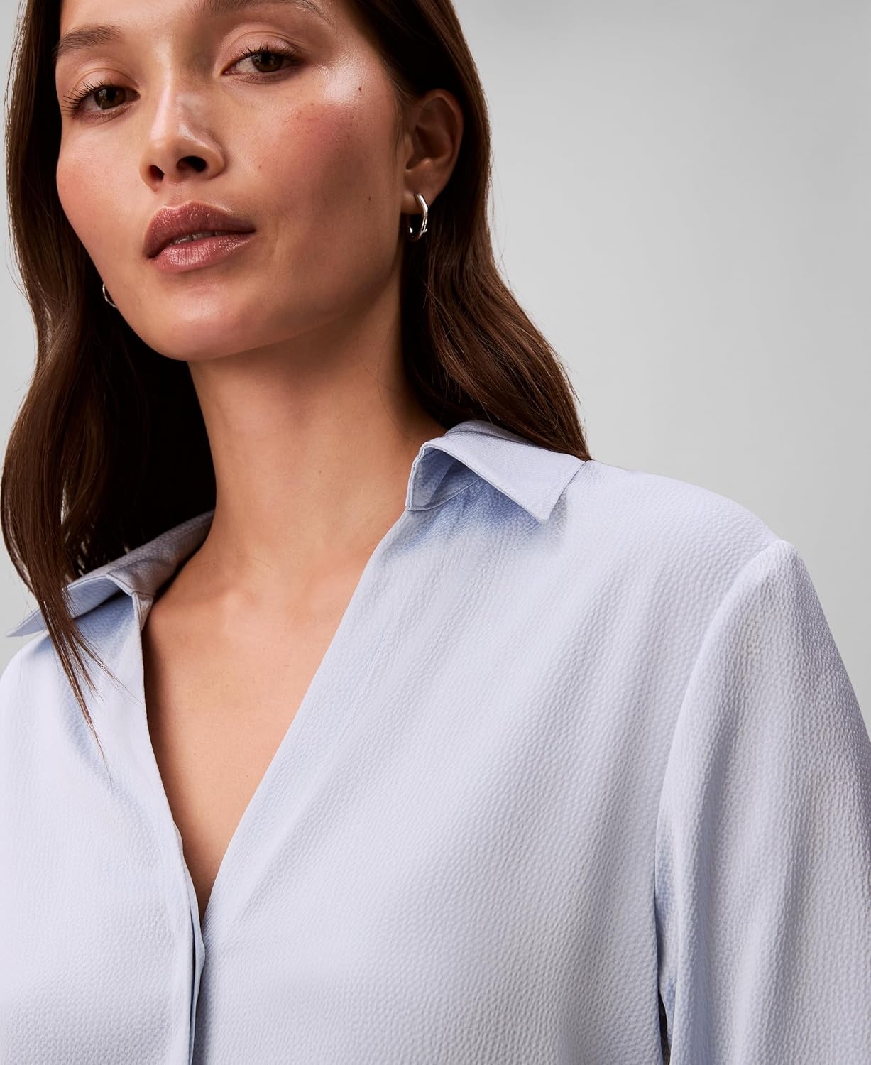 image:imageCalvin Klein Womens Hammered Satin Fitted Shirt