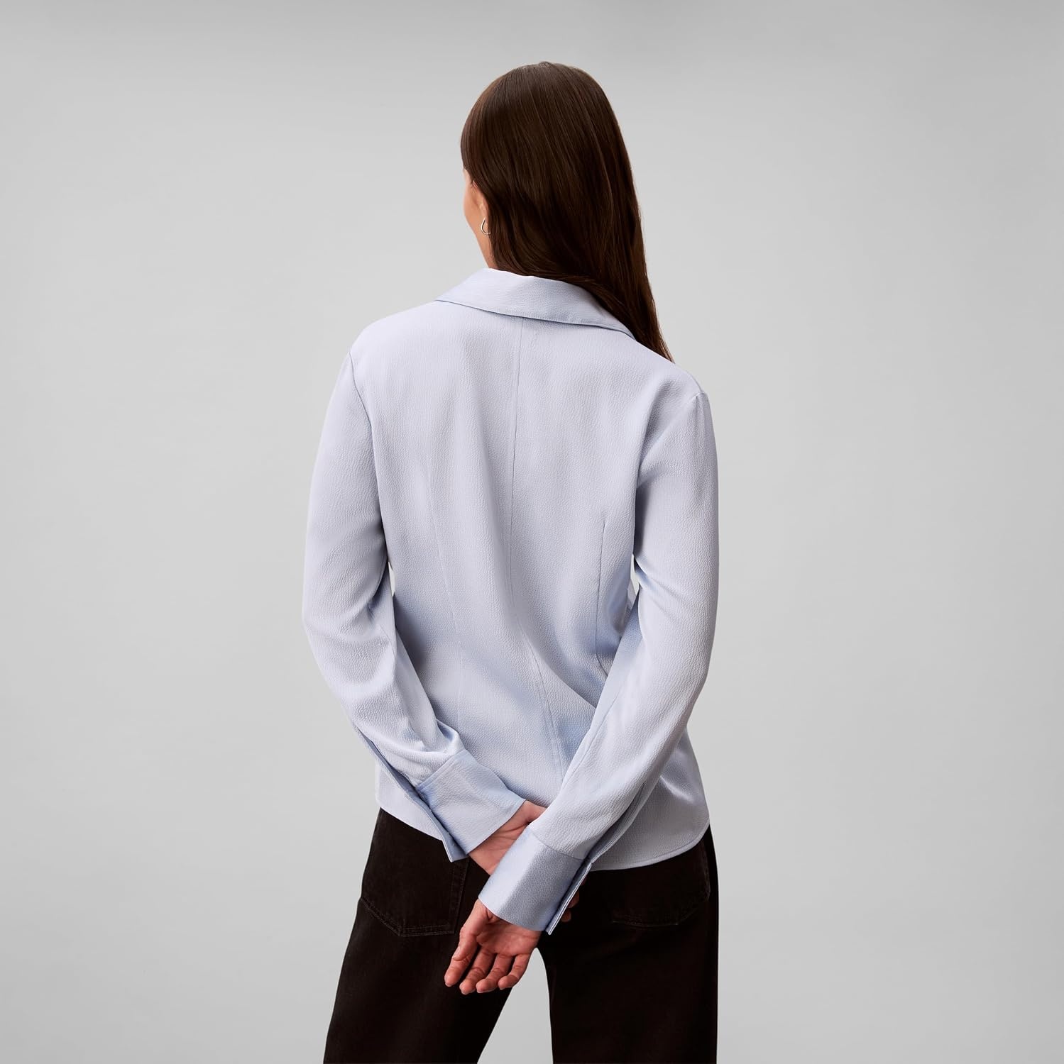 image:imageCalvin Klein Womens Hammered Satin Fitted Shirt
