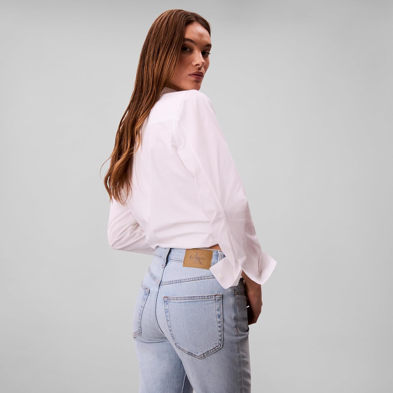 image:imageCalvin Klein Womens High Rise Slim Fit JeansBlue Rain