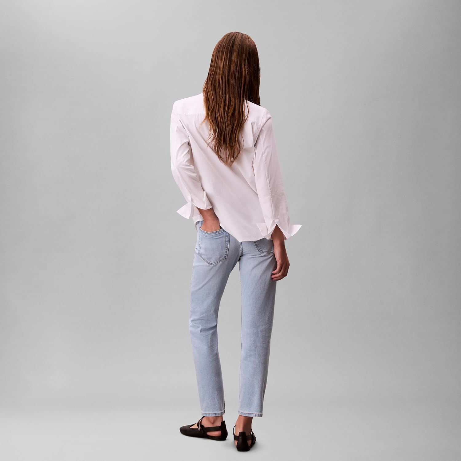 image:imageCalvin Klein Womens High Rise Slim Fit JeansBlue Rain