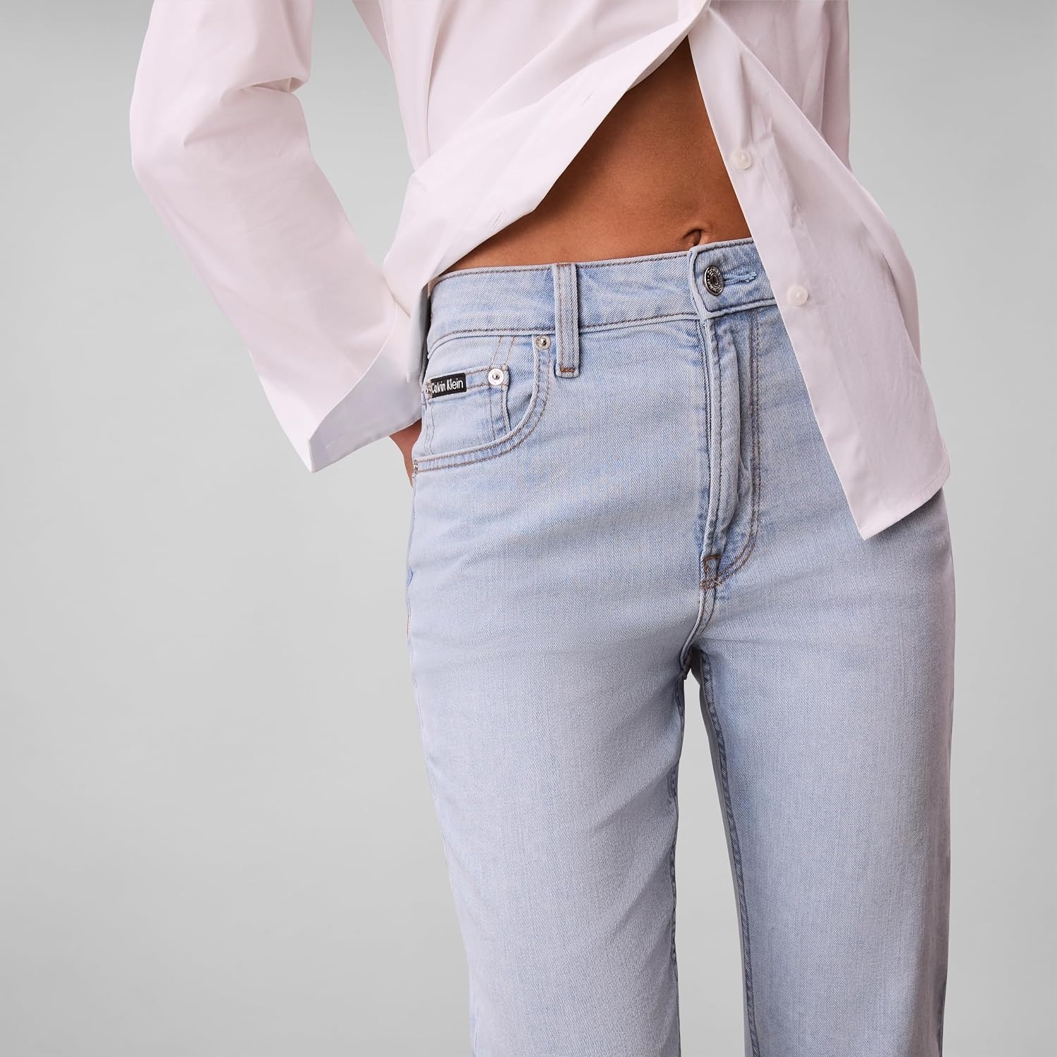 image:imageCalvin Klein Womens High Rise Slim Fit JeansBlue Rain