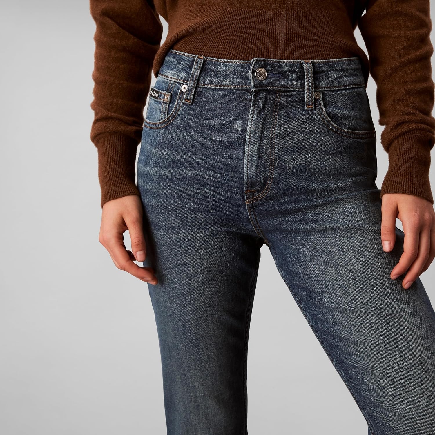 image:imageCalvin Klein Womens High Rise Slim Fit JeansRiverwood