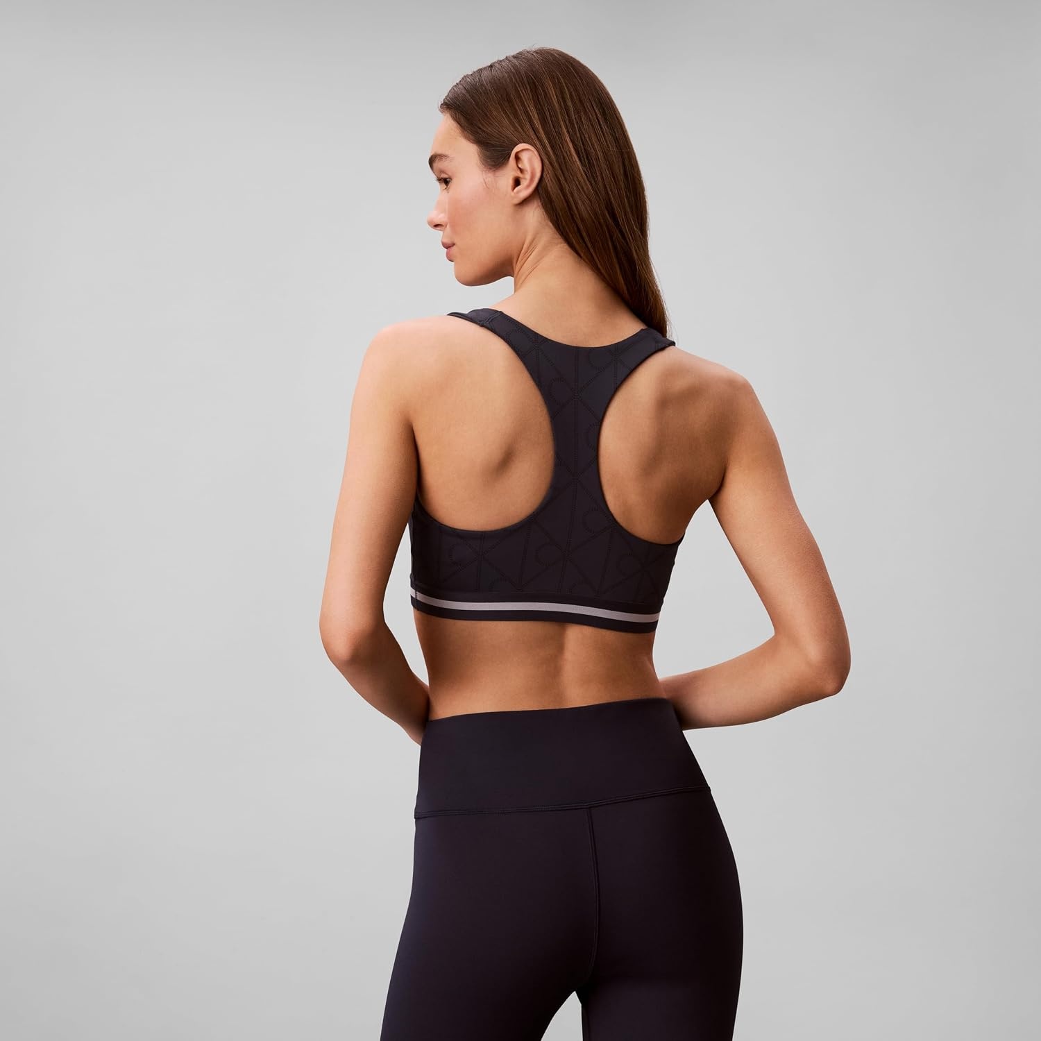 image:imageCalvin Klein Womens Icon Sport Printed Medium Impact Sports BraSpeakeasy W Dotted Emblem