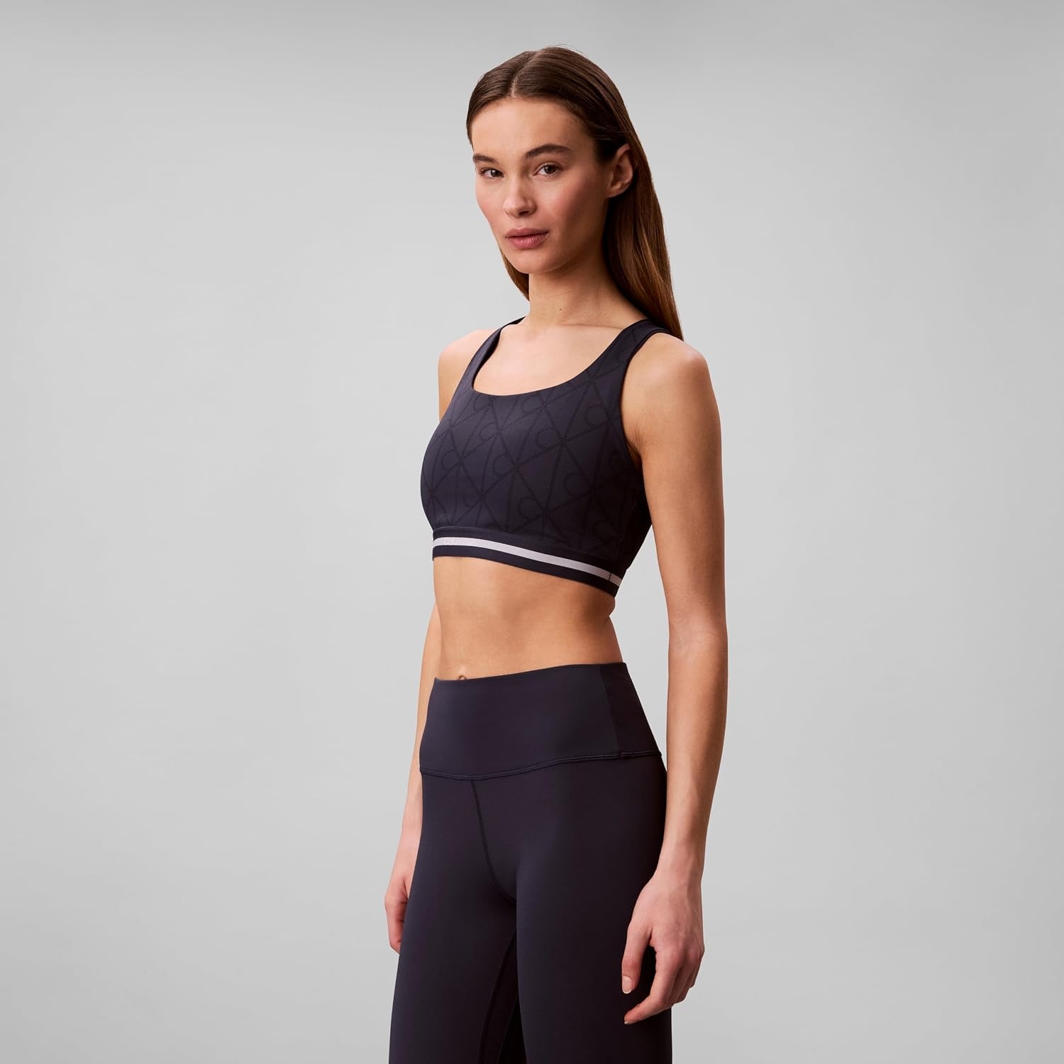 image:imageCalvin Klein Womens Icon Sport Printed Medium Impact Sports BraSpeakeasy W Dotted Emblem