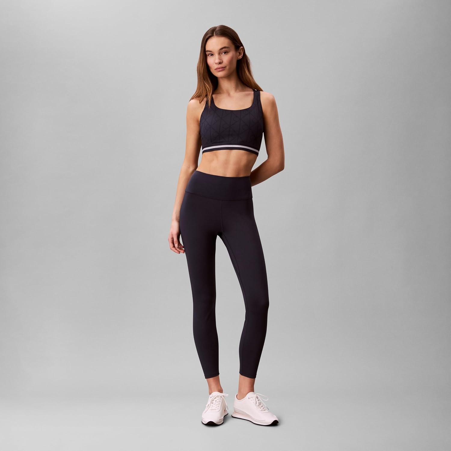image:imageCalvin Klein Womens Icon Sport Printed Medium Impact Sports BraSpeakeasy W Dotted Emblem