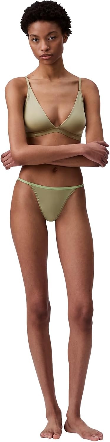 image:imageCalvin Klein Womens Ideal Micro Low Rise String BikiniIguana Gray
