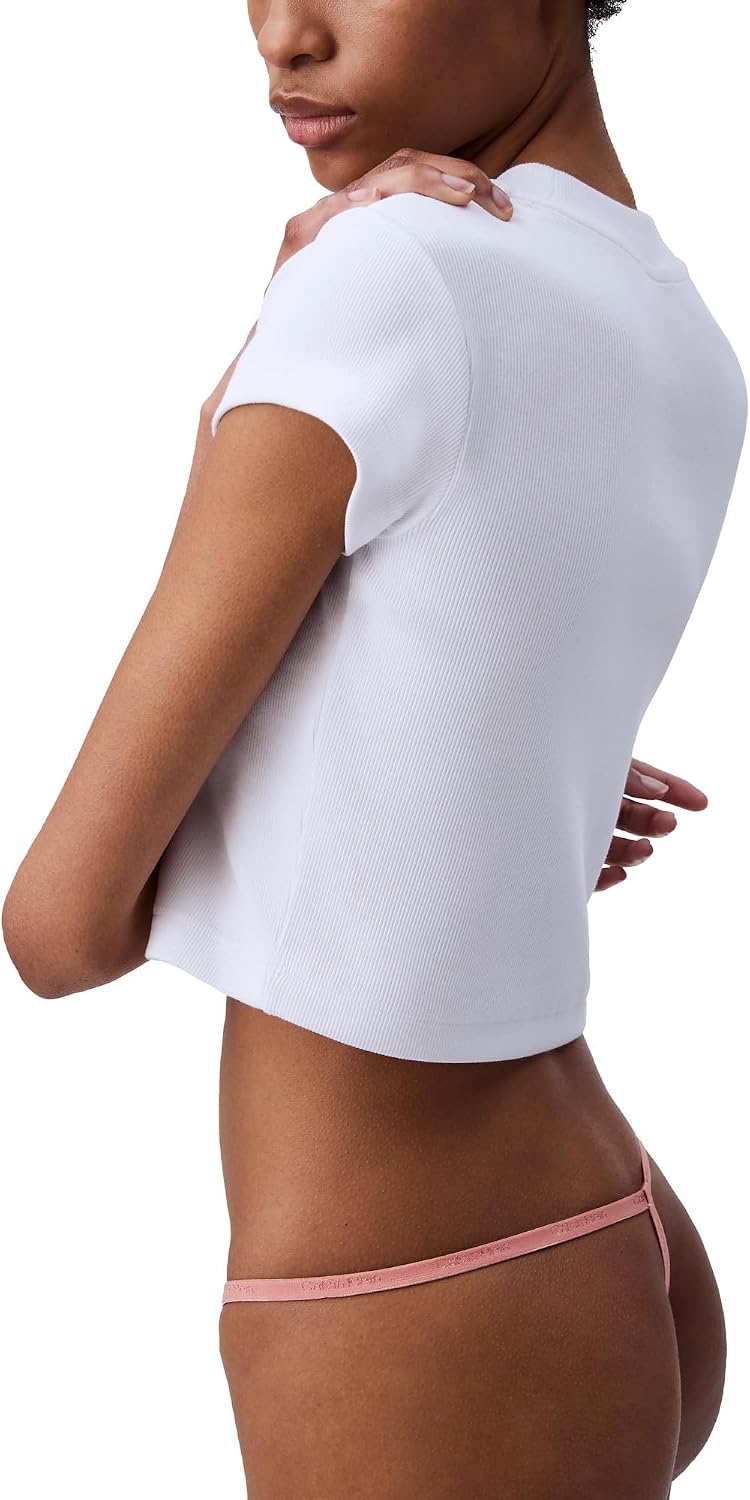 image:imageCalvin Klein Womens Ideal Micro Low Rise String ThongLuminous Peach