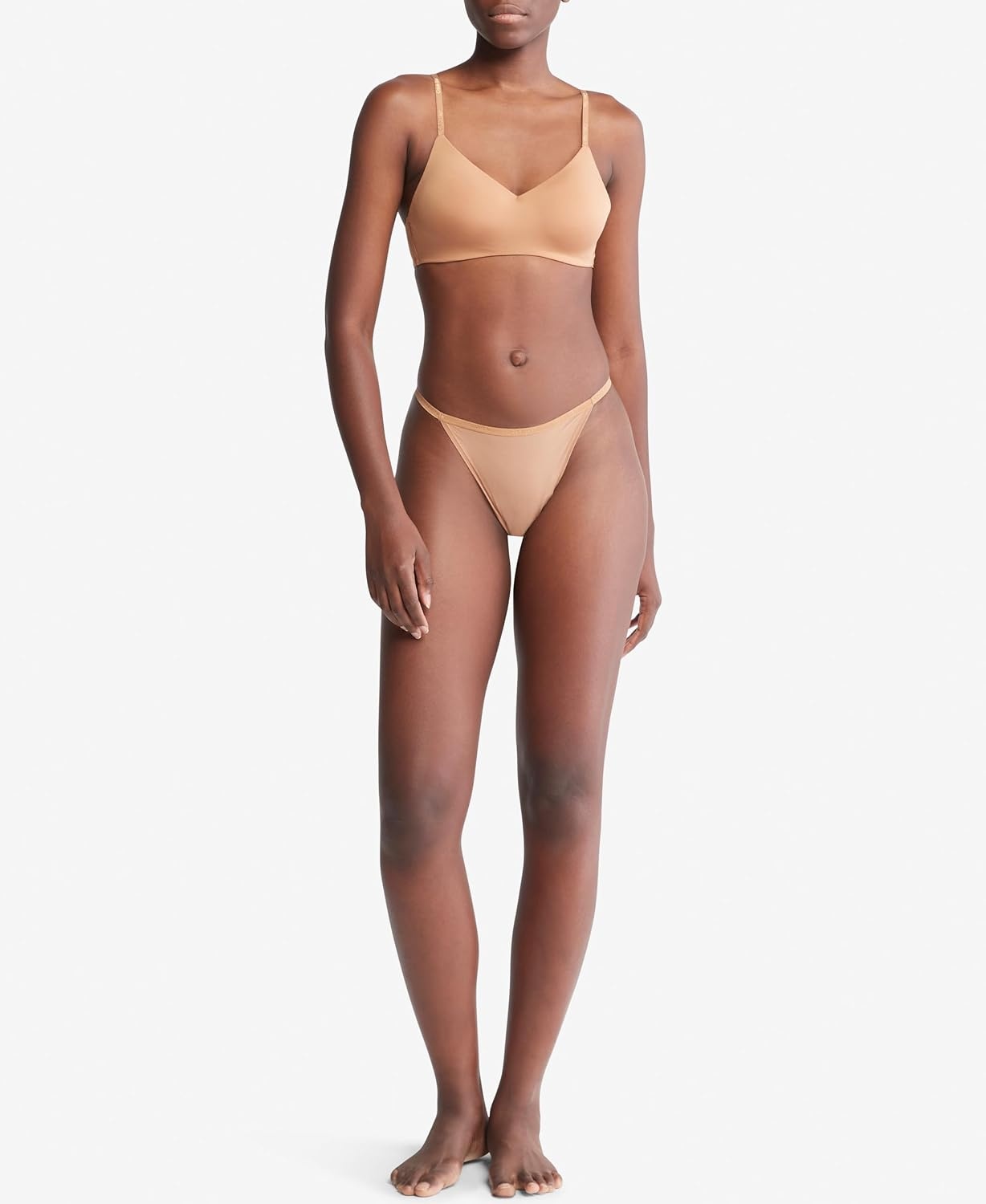 image:imageCalvin Klein Womens Ideal Micro Low Rise String ThongSandalwood