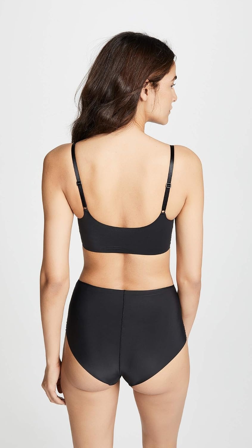 image:imageCalvin Klein Womens Invisibles Comfort Seamless Adjustable Skinny Strap Bralette BraBlack