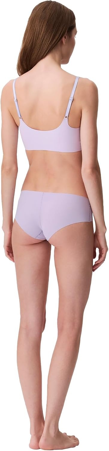 image:imageCalvin Klein Womens Invisibles Comfort Seamless Adjustable Skinny Strap Bralette BraLilac Quartz