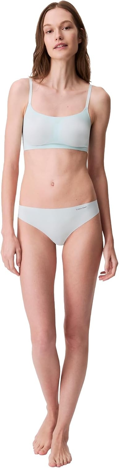 image:imageCalvin Klein Womens Invisibles Comfort Seamless Adjustable Skinny Strap Bralette BraMoonlight Jade