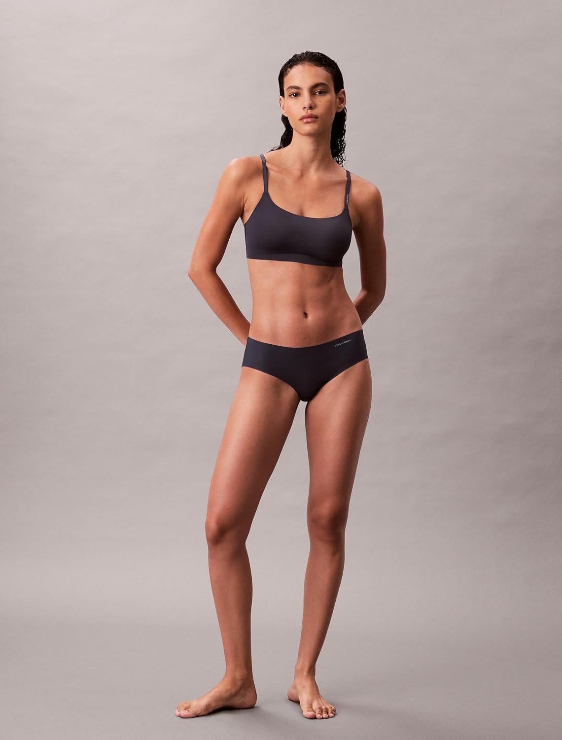 image:imageCalvin Klein Womens Invisibles Comfort Seamless Adjustable Skinny Strap Bralette BraSpeakeasy
