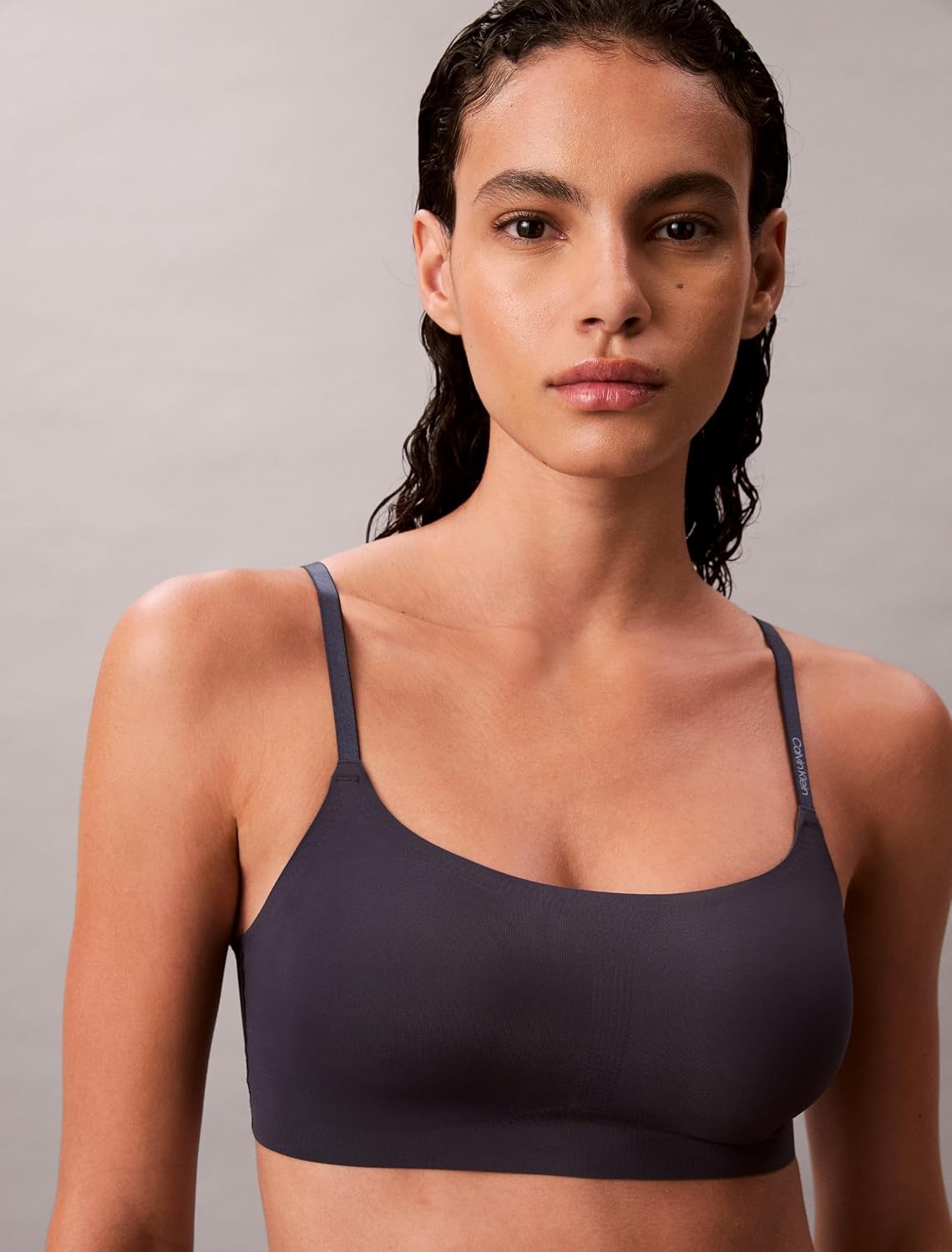 image:imageCalvin Klein Womens Invisibles Comfort Seamless Adjustable Skinny Strap Bralette BraSpeakeasy