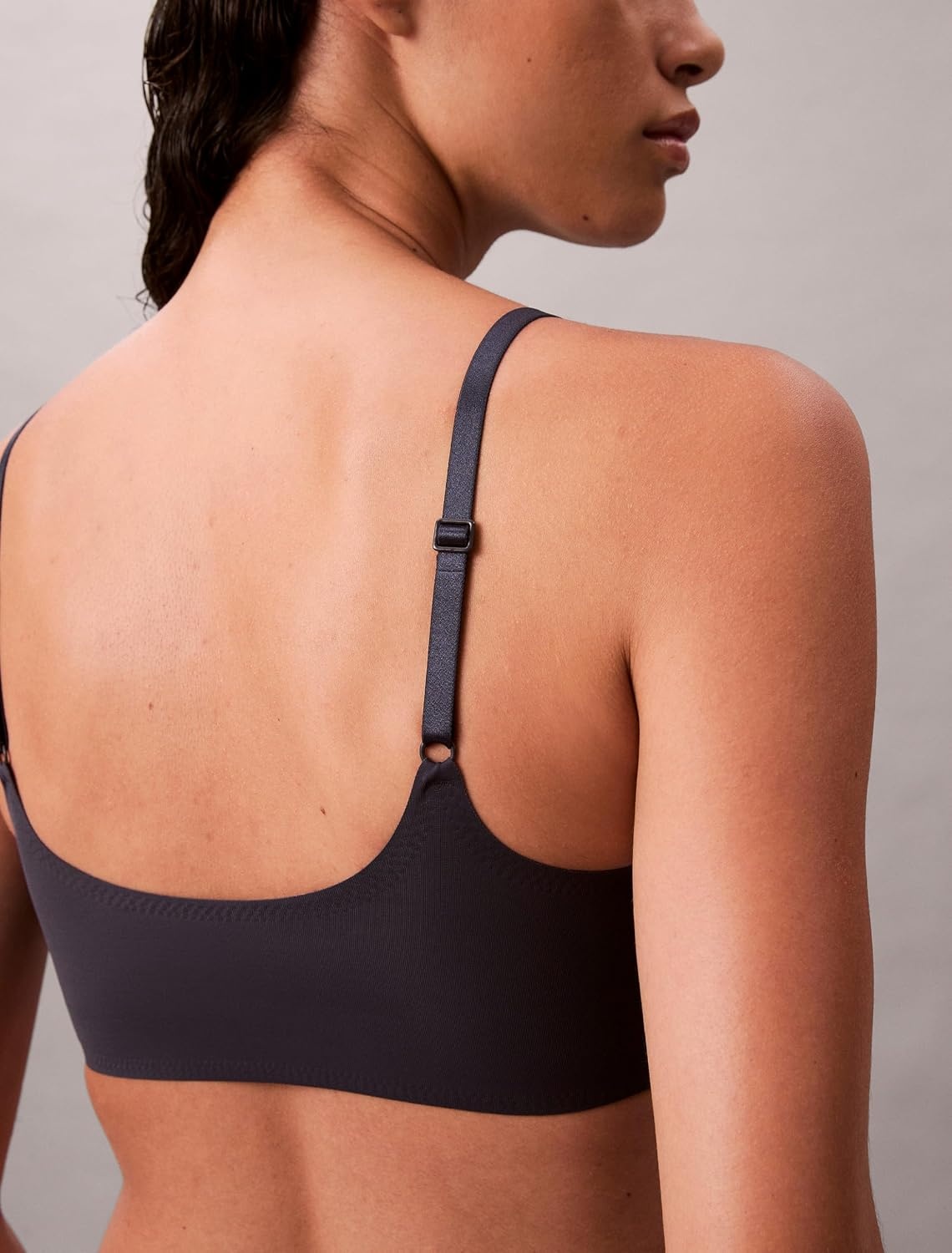 image:imageCalvin Klein Womens Invisibles Comfort Seamless Adjustable Skinny Strap Bralette BraSpeakeasy