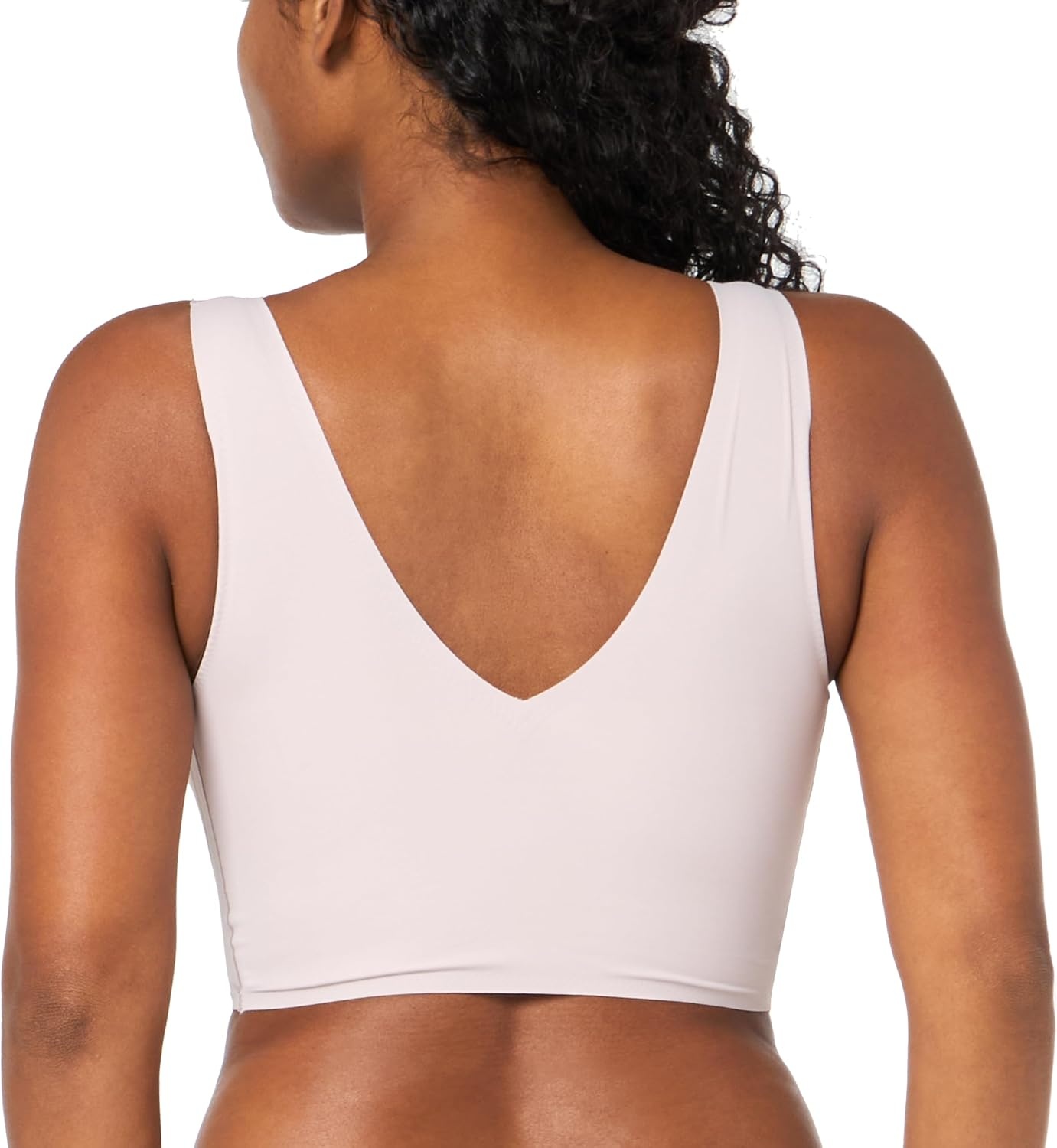 image:imageCalvin Klein Womens Invisibles Comfort Seamless Lightly Lined V Neck Bralette BraCloud Gray