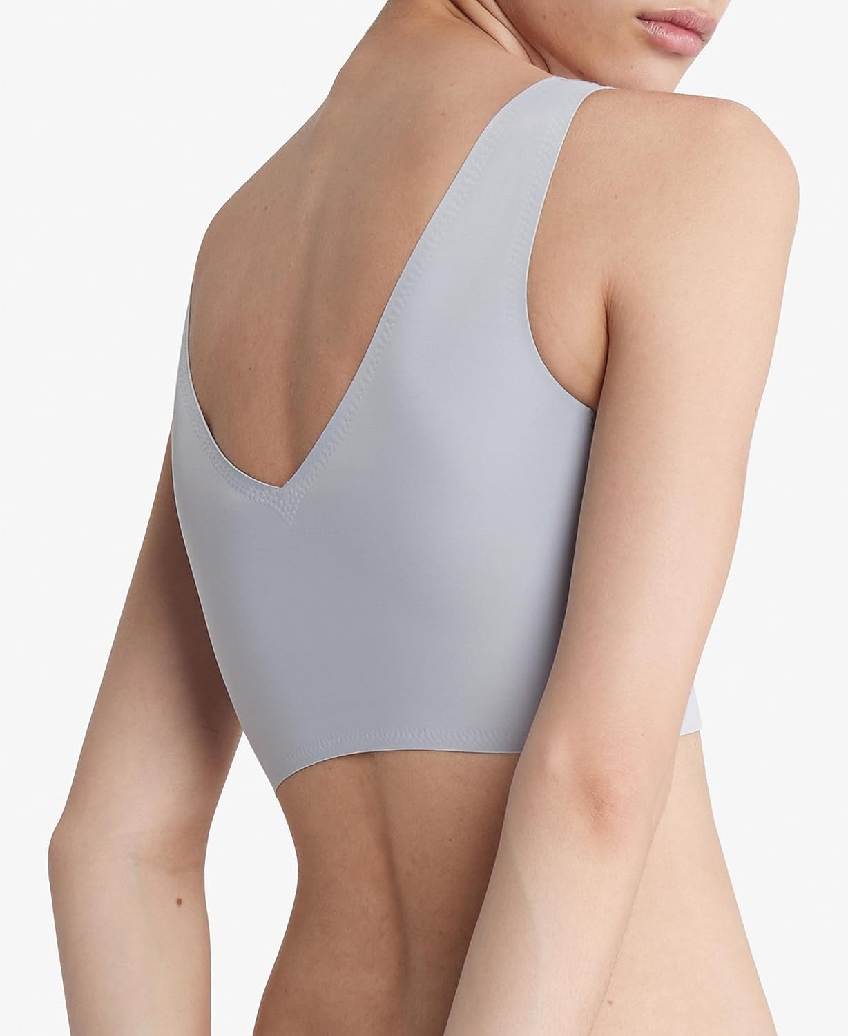 image:imageCalvin Klein Womens Invisibles Comfort Seamless Lightly Lined V Neck Bralette BraDapple Gray