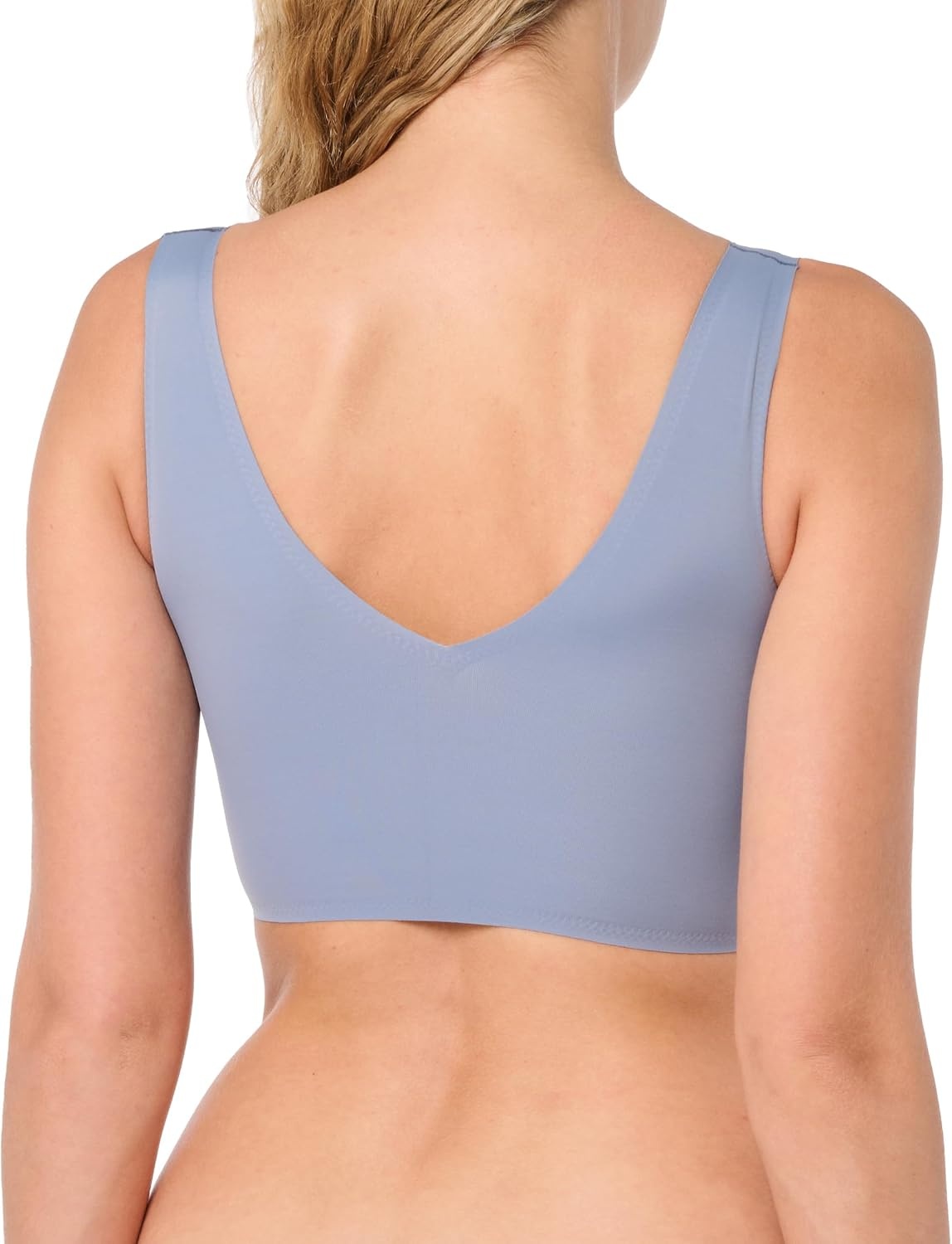 image:imageCalvin Klein Womens Invisibles Comfort Seamless Lightly Lined V Neck Bralette BraFlint Stone