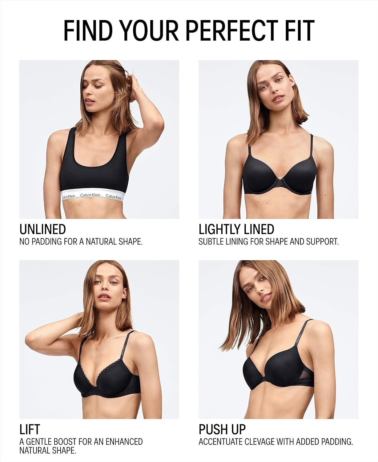 image:imageCalvin Klein Womens Invisibles Comfort Seamless Lightly Lined V Neck Bralette BraFlint Stone