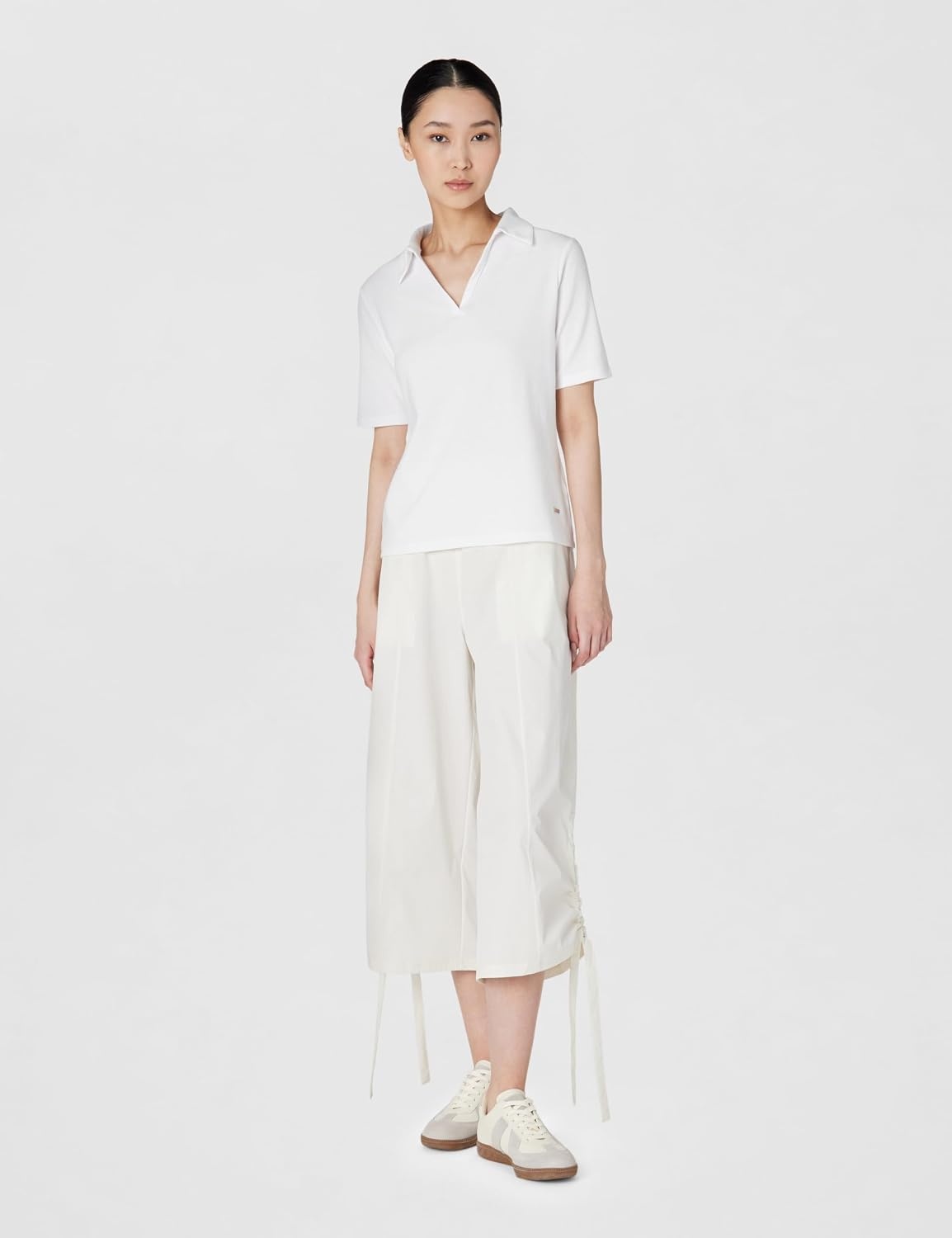 image:imageCalvin Klein Womens Johnny Collar Half Sleeve TopBright White