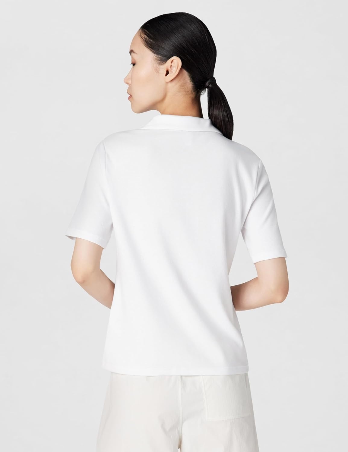 image:imageCalvin Klein Womens Johnny Collar Half Sleeve TopBright White