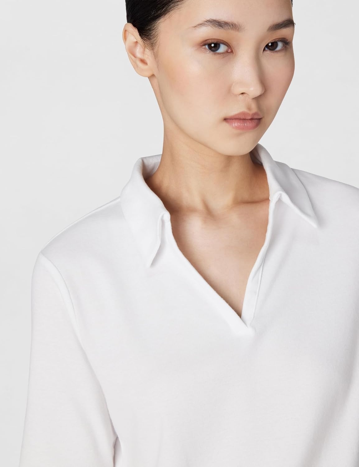 image:imageCalvin Klein Womens Johnny Collar Half Sleeve TopBright White