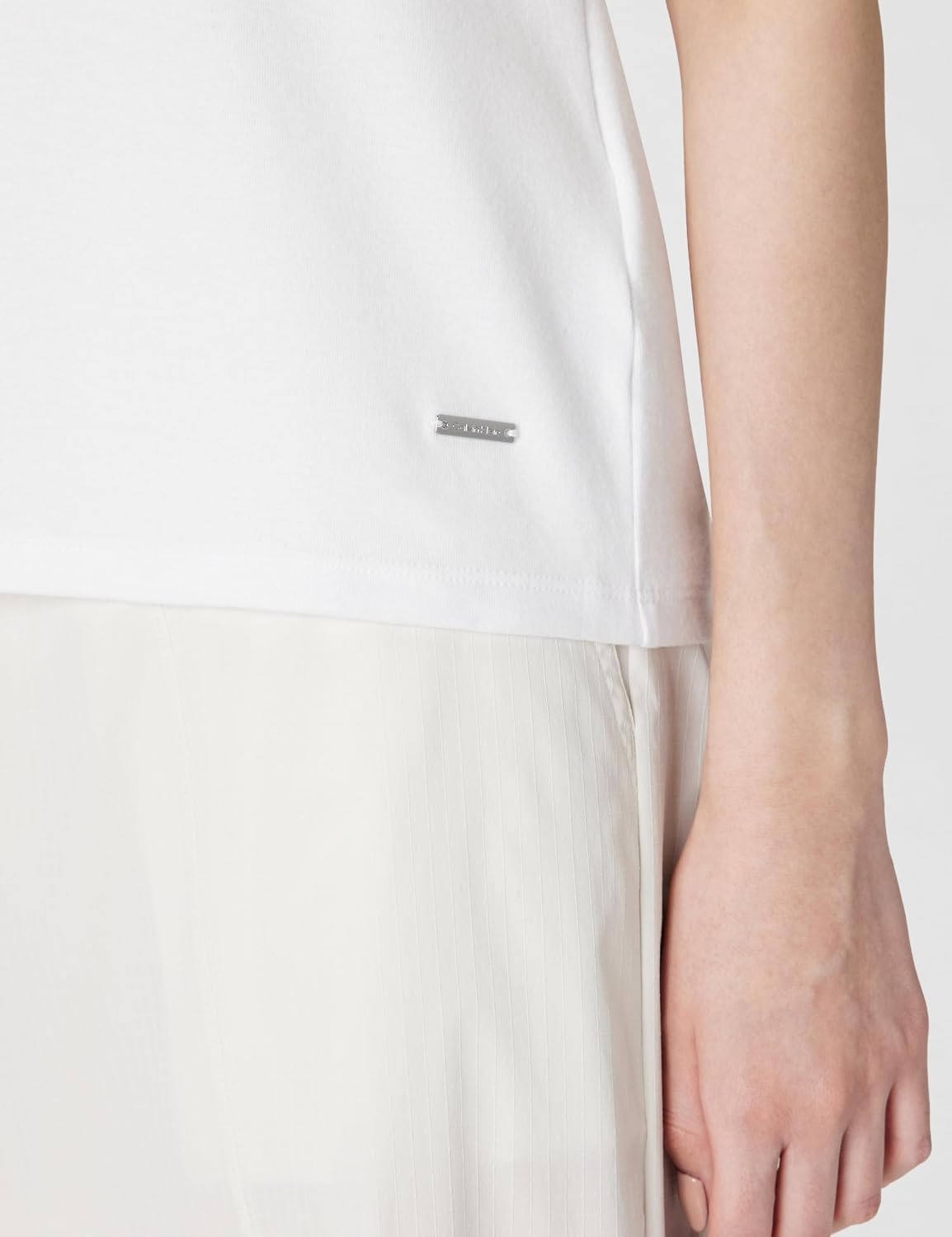 image:imageCalvin Klein Womens Johnny Collar Half Sleeve TopBright White