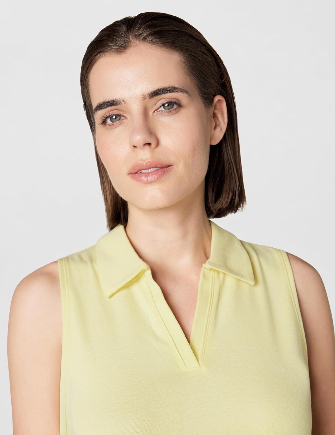 image:imageCalvin Klein Womens Johnny Collar Sleeveless TopFrench Vanilla