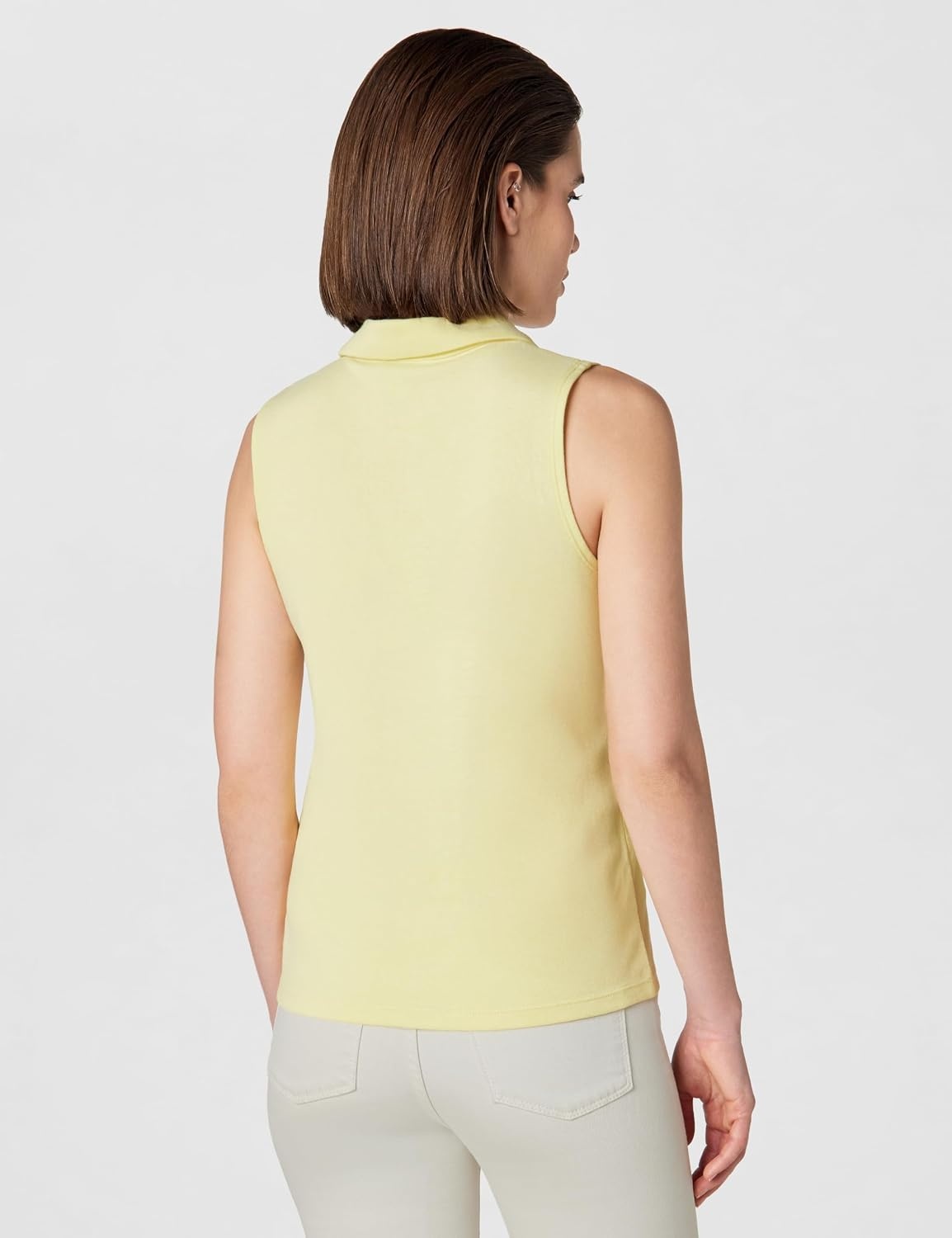 image:imageCalvin Klein Womens Johnny Collar Sleeveless TopFrench Vanilla