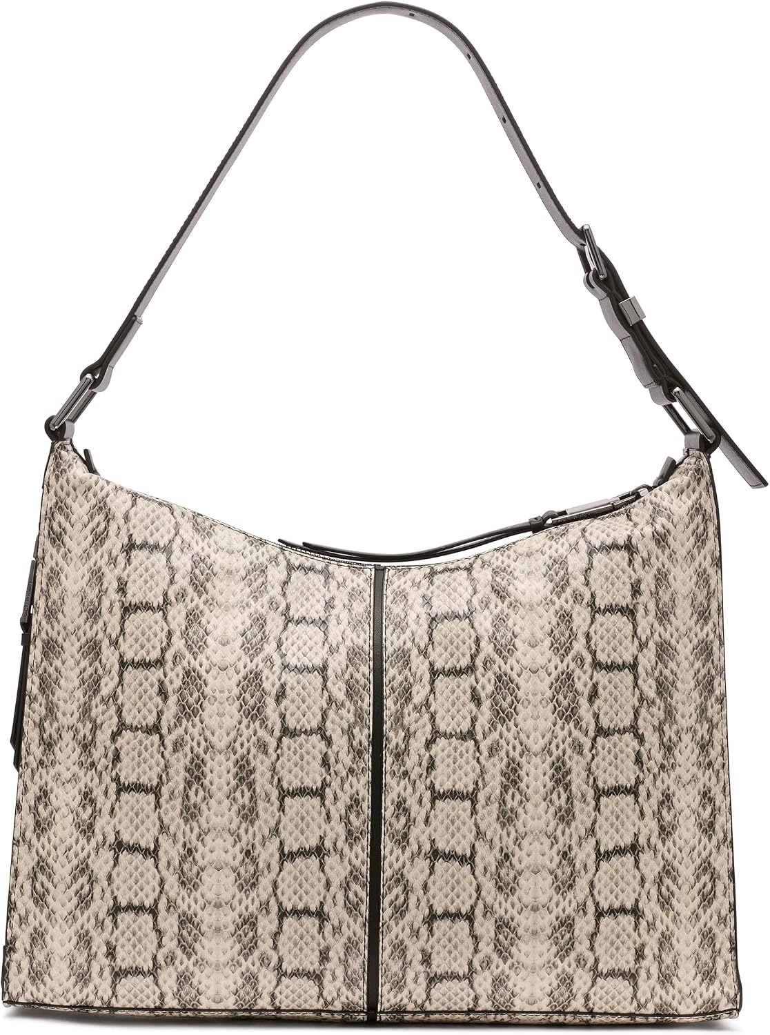 image:imageCalvin Klein Womens Max Top Zip Hobo Shoulder BagCherub WhiteBlack