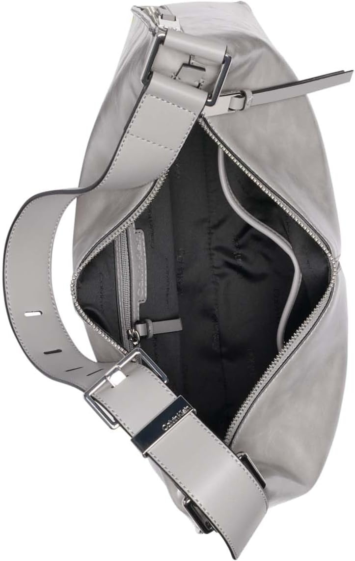 image:imageCalvin Klein Womens Max Top Zip Hobo Shoulder BagStone