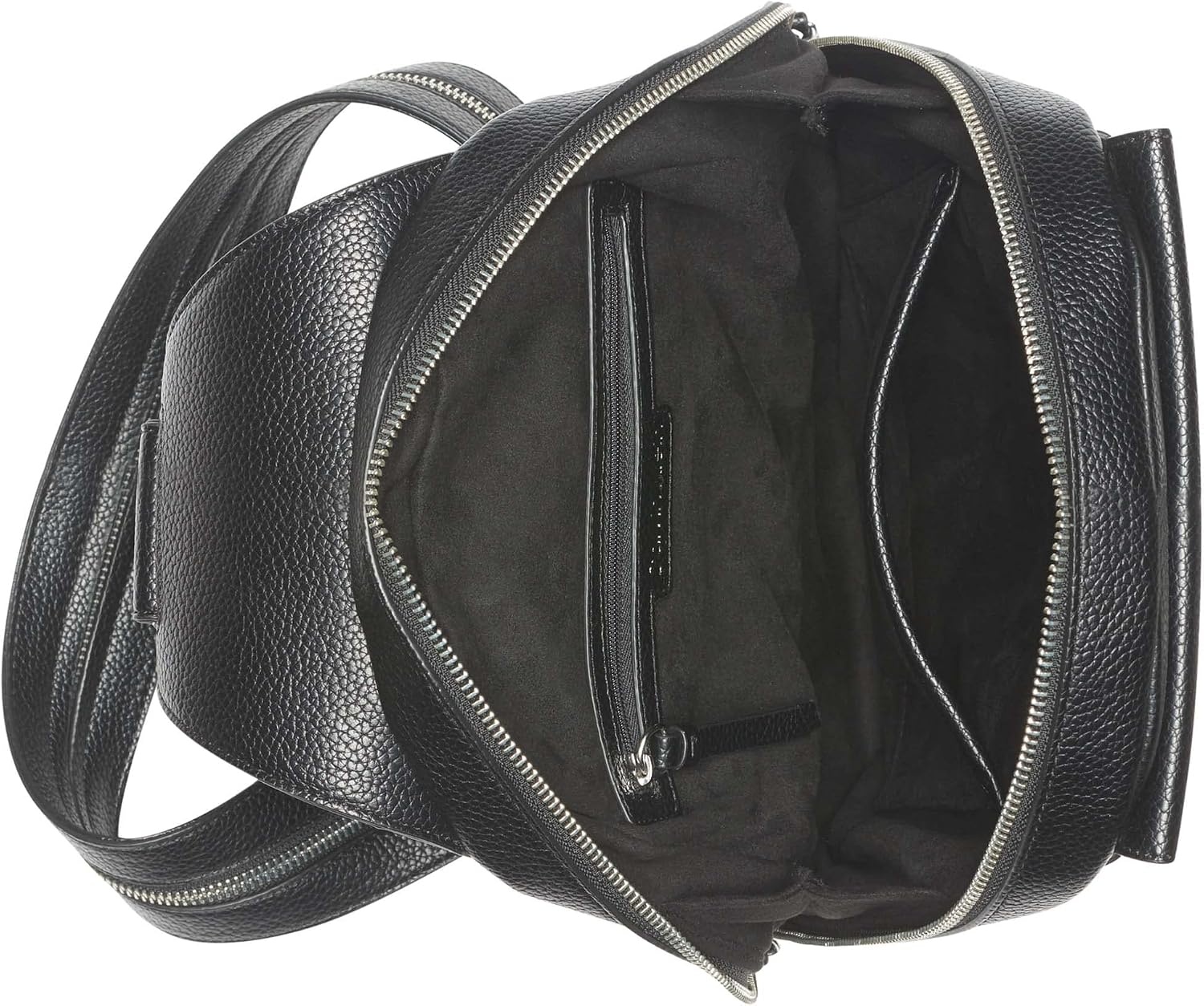 image:imageCalvin Klein Womens Millie Backpack for Women Vegan Leather Monogram Backpack 2 Pockets BrownKhakiBlack One SizeBlackSilver