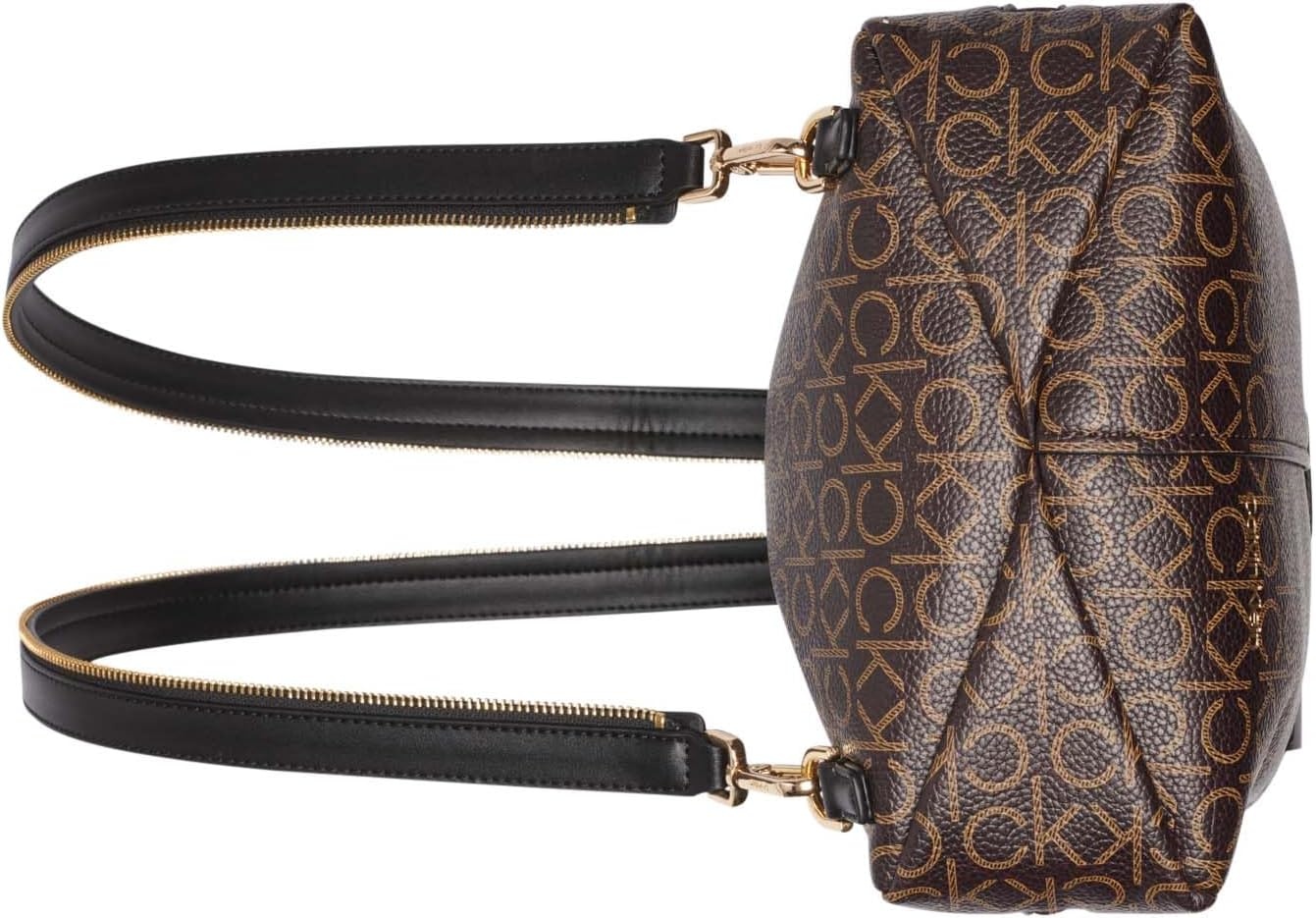 image:imageCalvin Klein Womens Millie Backpack for Women Vegan Leather Monogram Backpack 2 Pockets BrownKhakiBlack One SizeBrownKhakiBlack
