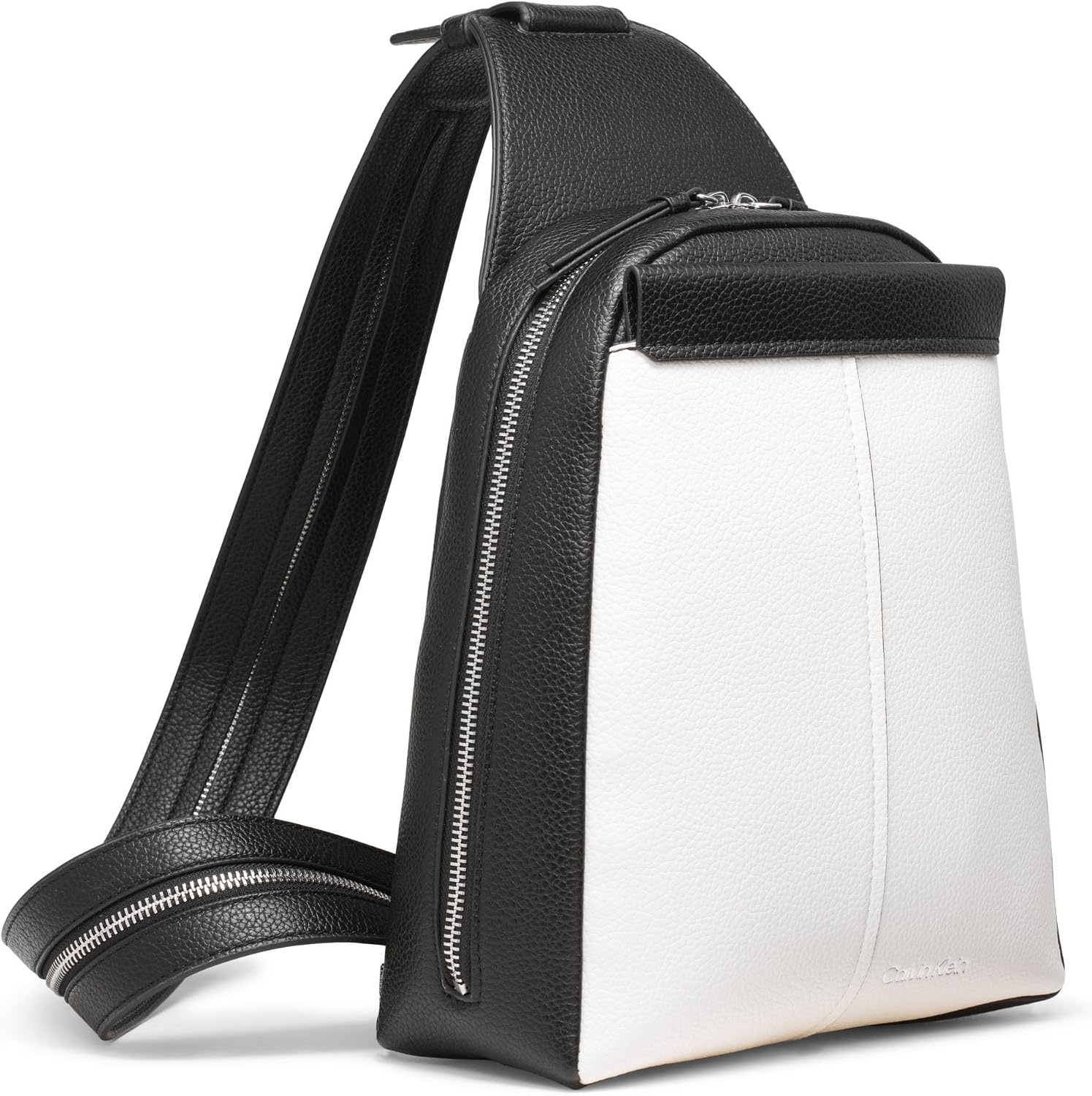 image:imageCalvin Klein Womens Millie Backpack for Women Vegan Leather Monogram Backpack 2 Pockets BrownKhakiBlack One SizeCherub WhiteBlack
