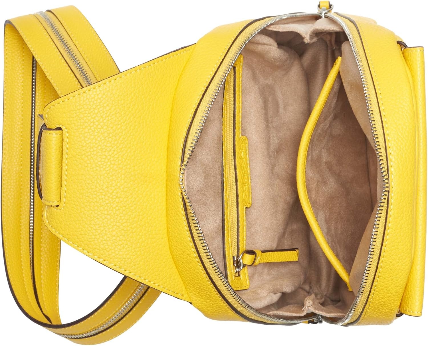image:imageCalvin Klein Womens Millie Backpack for Women Vegan Leather Monogram Backpack 2 Pockets BrownKhakiBlack One SizeDaffodil