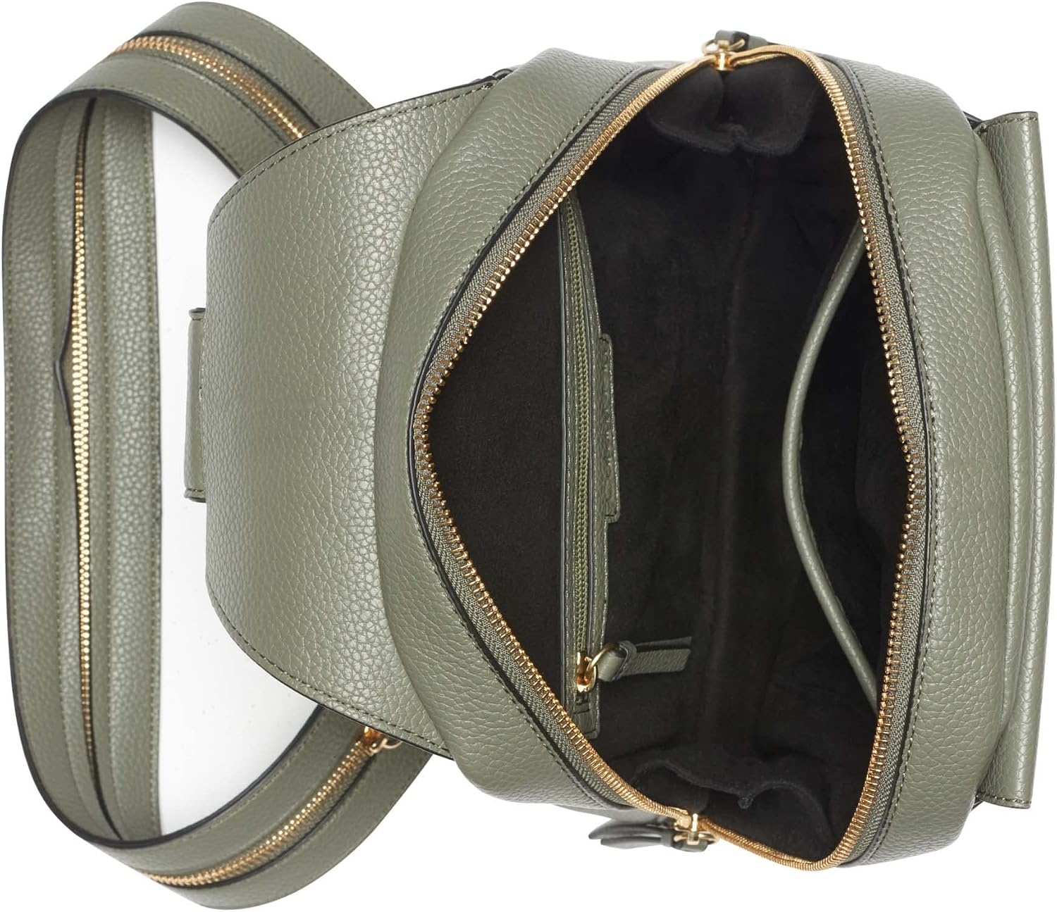 image:imageCalvin Klein Womens Millie Backpack for Women Vegan Leather Monogram Backpack 2 Pockets BrownKhakiBlack One SizeDusty Olive