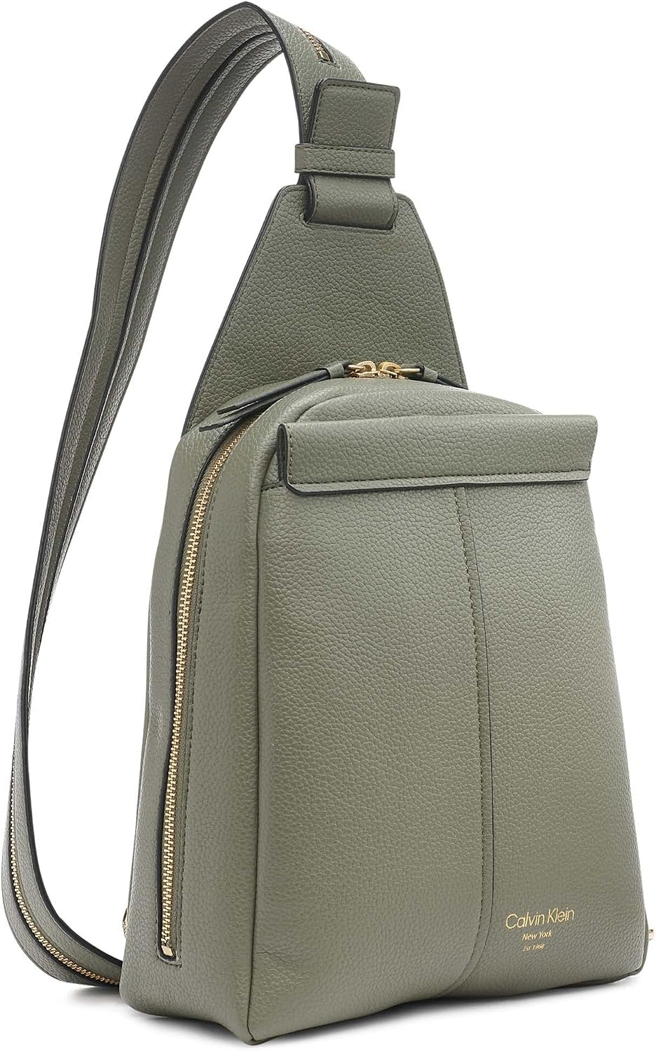 image:imageCalvin Klein Womens Millie Backpack for Women Vegan Leather Monogram Backpack 2 Pockets BrownKhakiBlack One SizeDusty Olive