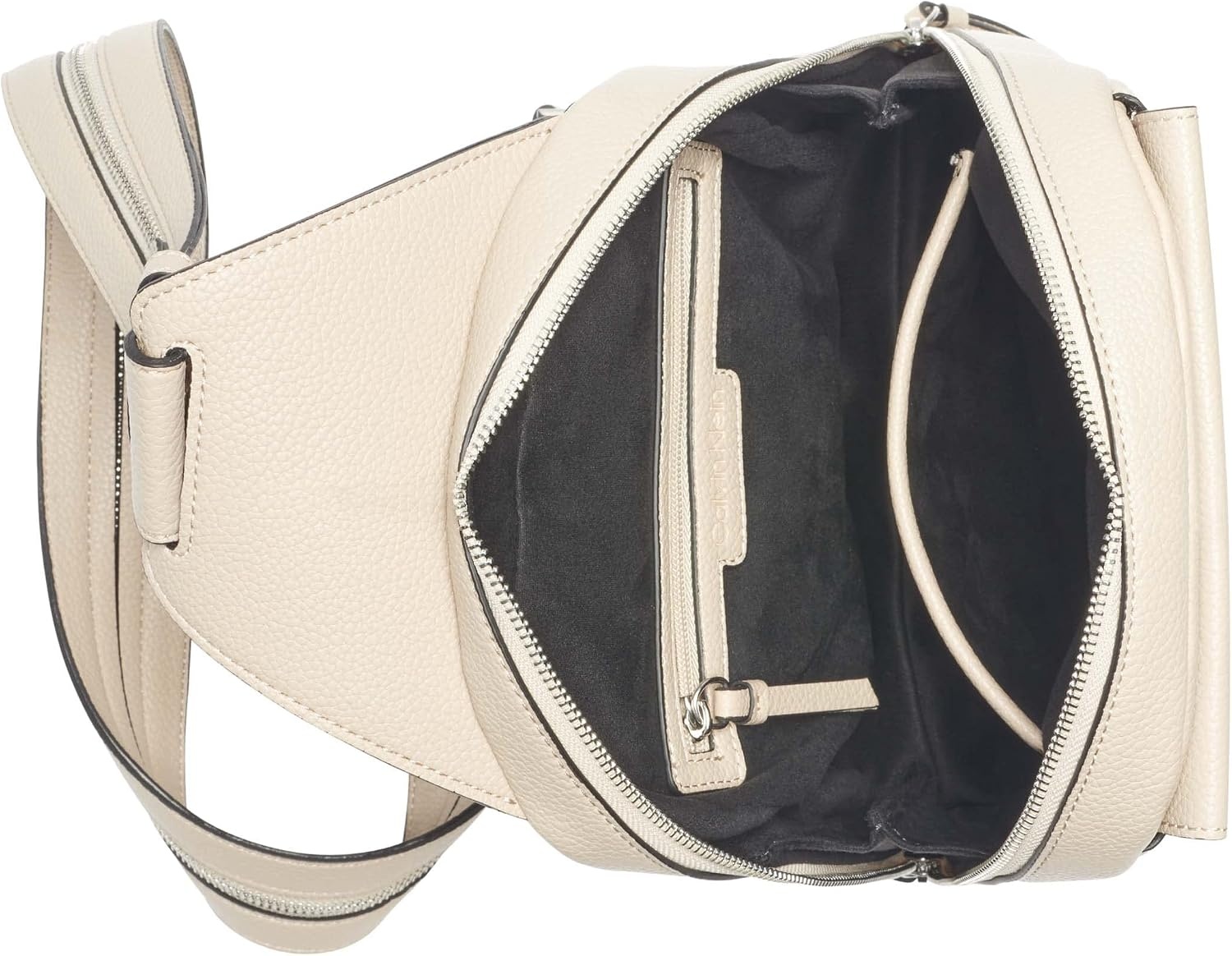 image:imageCalvin Klein Womens Millie Backpack for Women Vegan Leather Monogram Backpack 2 Pockets BrownKhakiBlack One SizeMushroom