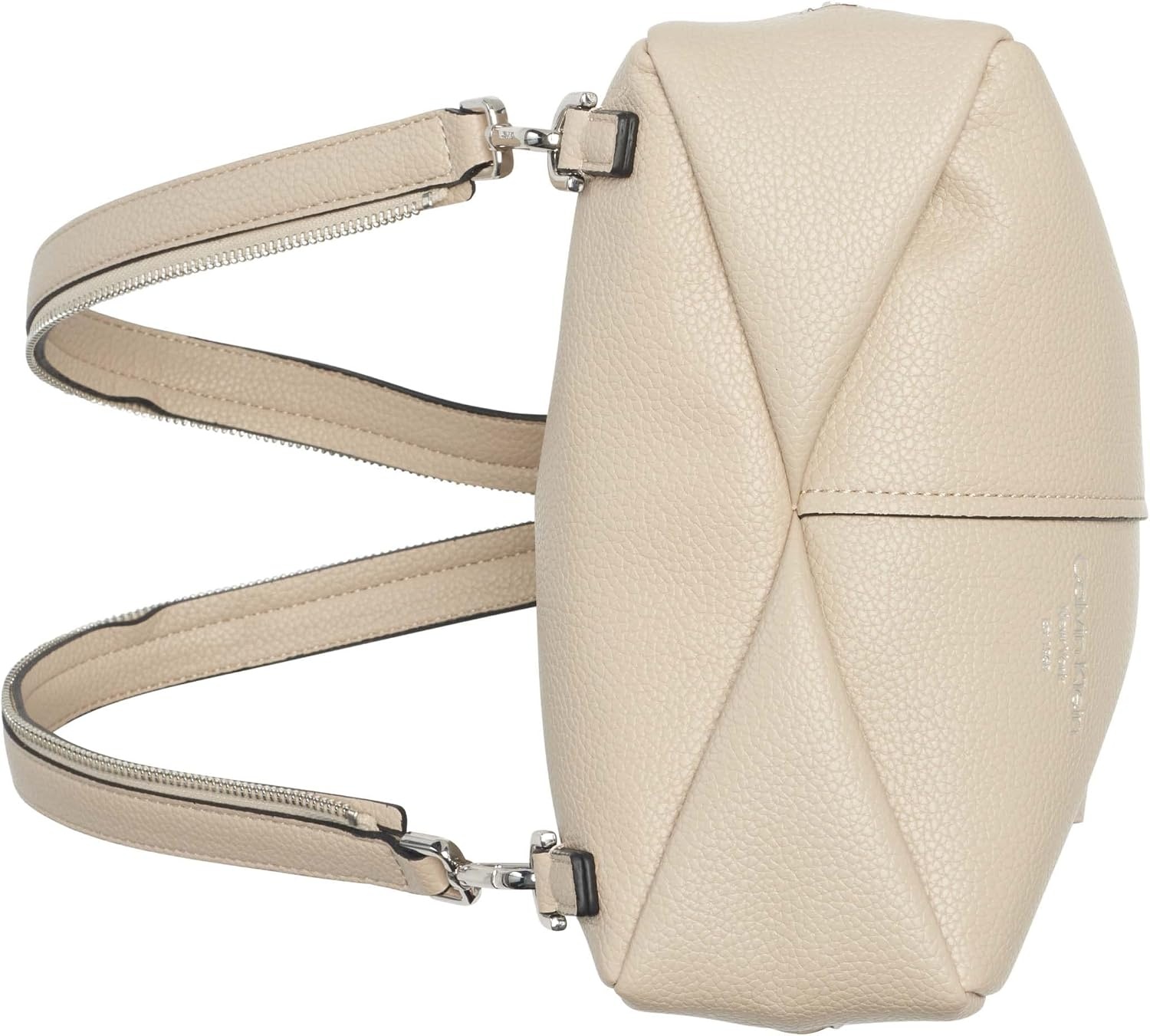 image:imageCalvin Klein Womens Millie Backpack for Women Vegan Leather Monogram Backpack 2 Pockets BrownKhakiBlack One SizeMushroom