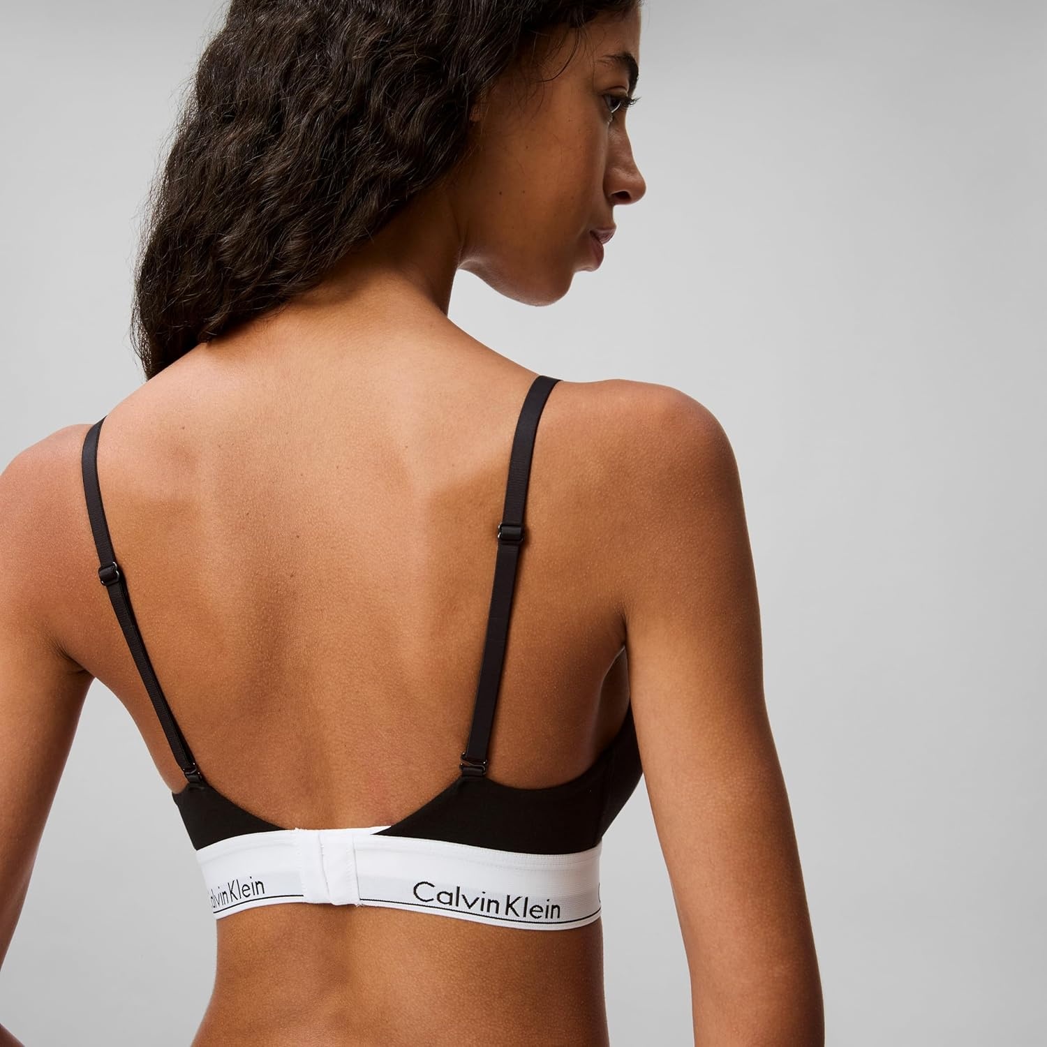 image:imageCalvin Klein Womens Modern Cotton Lightly Lined Triangle Wireless BraletteBlack