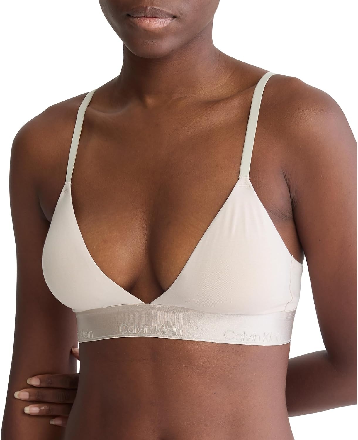 image:imageCalvin Klein Womens Modern Cotton Lightly Lined Triangle Wireless BraletteCocoon