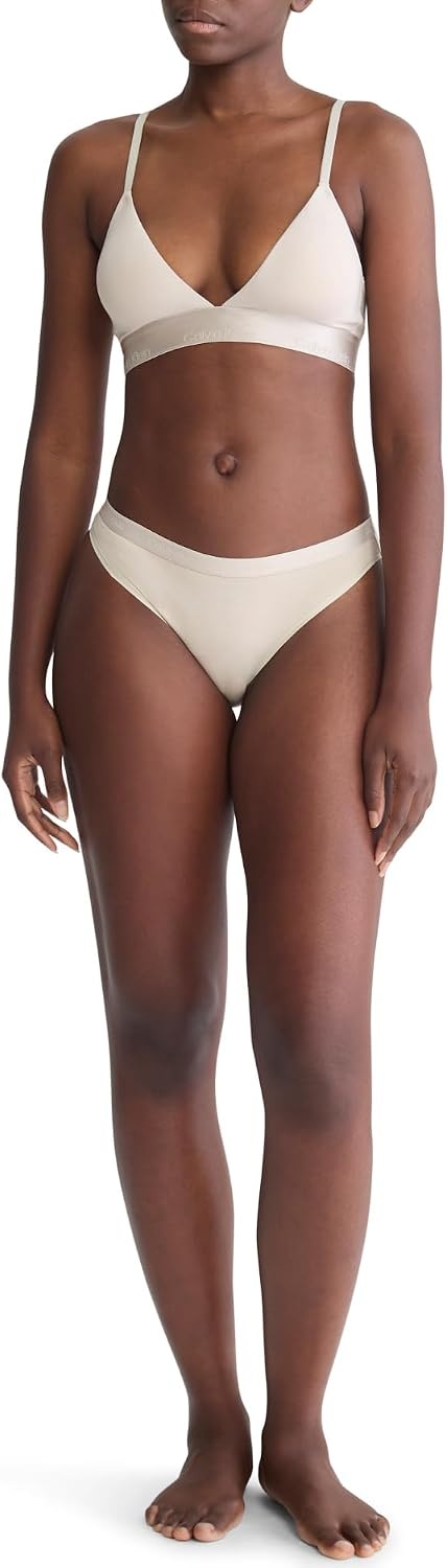 image:imageCalvin Klein Womens Modern Cotton Lightly Lined Triangle Wireless BraletteCocoon