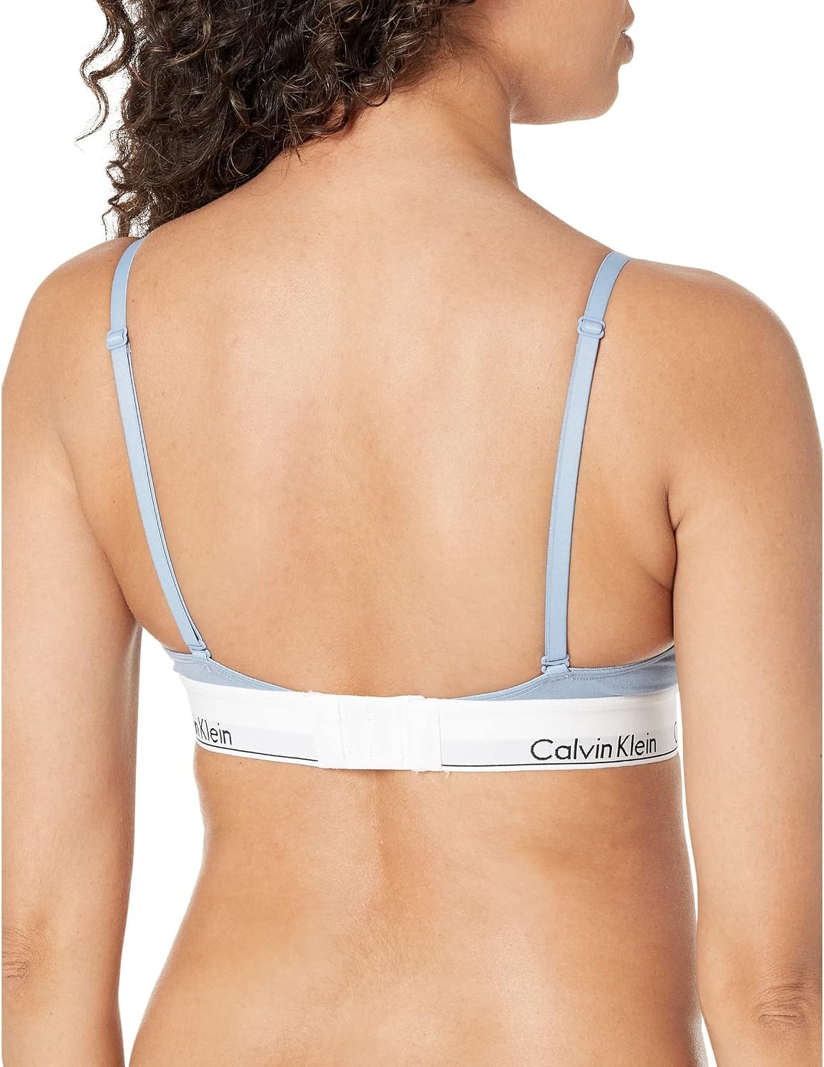 image:imageCalvin Klein Womens Modern Cotton Lightly Lined Triangle Wireless BraletteIceland Blue