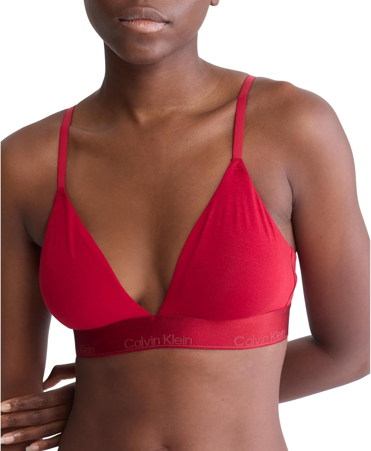 image:imageCalvin Klein Womens Modern Cotton Lightly Lined Triangle Wireless BraletteJuneberry