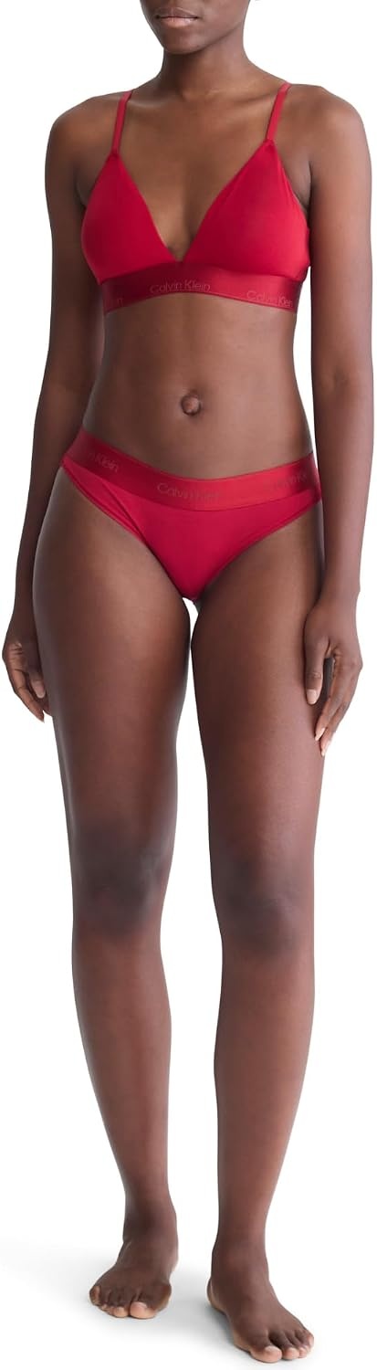 image:imageCalvin Klein Womens Modern Cotton Lightly Lined Triangle Wireless BraletteJuneberry