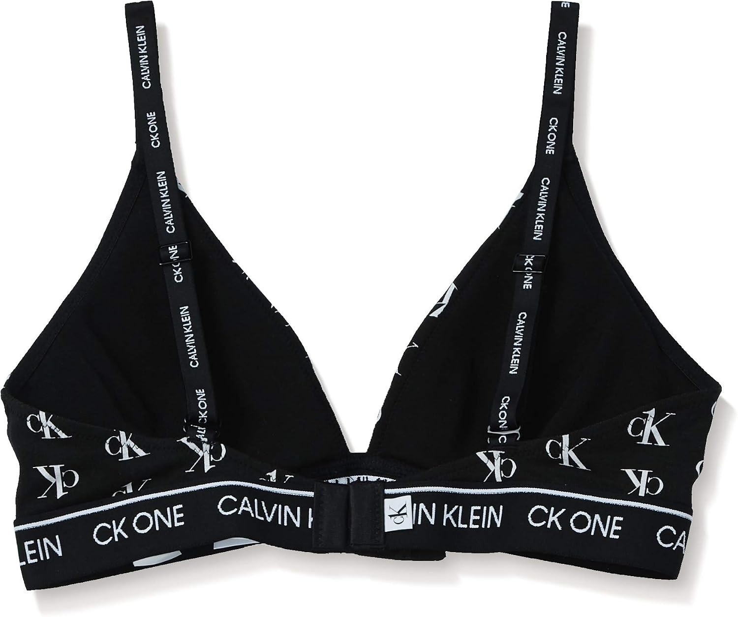 image:imageCalvin Klein Womens Modern Cotton Lightly Lined Triangle Wireless BraletteStaggered Logo Black